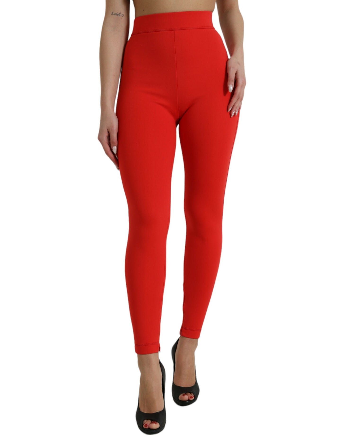 Dolce & Gabbana Elegant High Waist Red Leggings IT40 | S