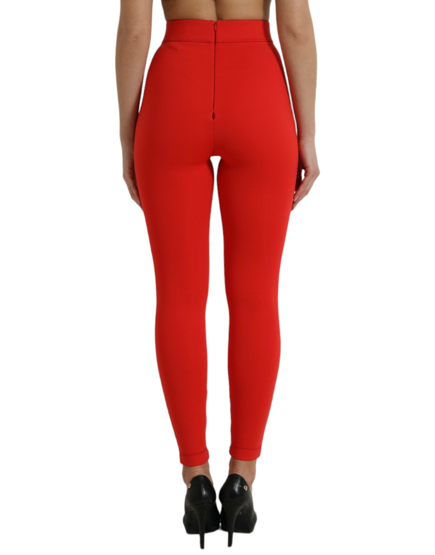 Dolce & Gabbana Elegant High Waist Red Leggings IT40 | S