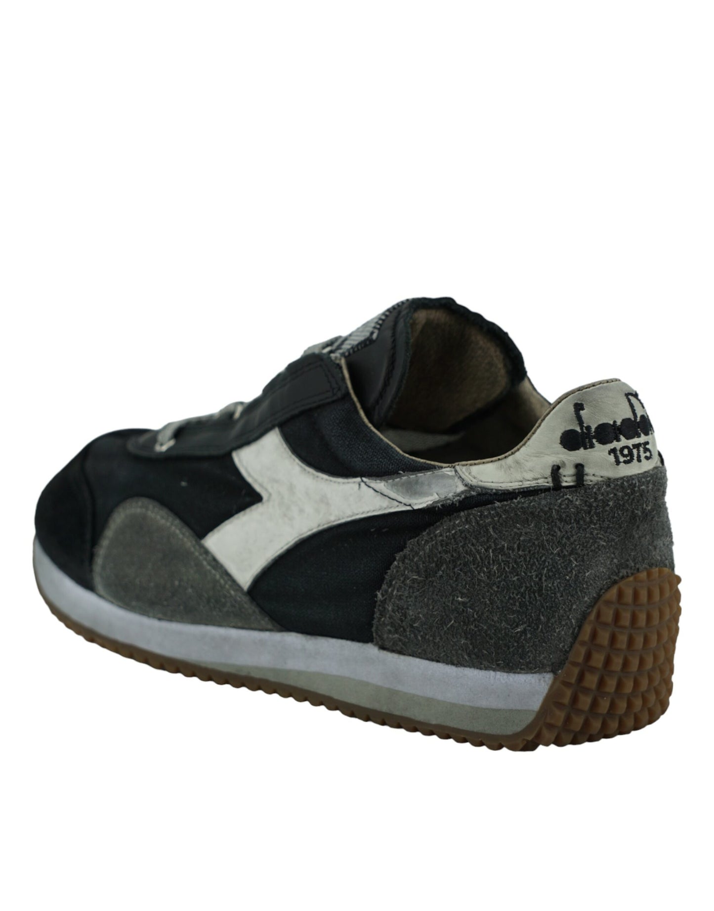 Diadora Black and Gray Equipe H Dirty Stone Wash Evo Sneakers EU40.5 | US7.5