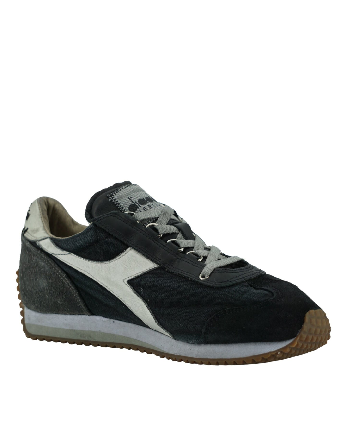 Diadora Black and Gray Equipe H Dirty Stone Wash Evo Sneakers EU40.5 | US7.5