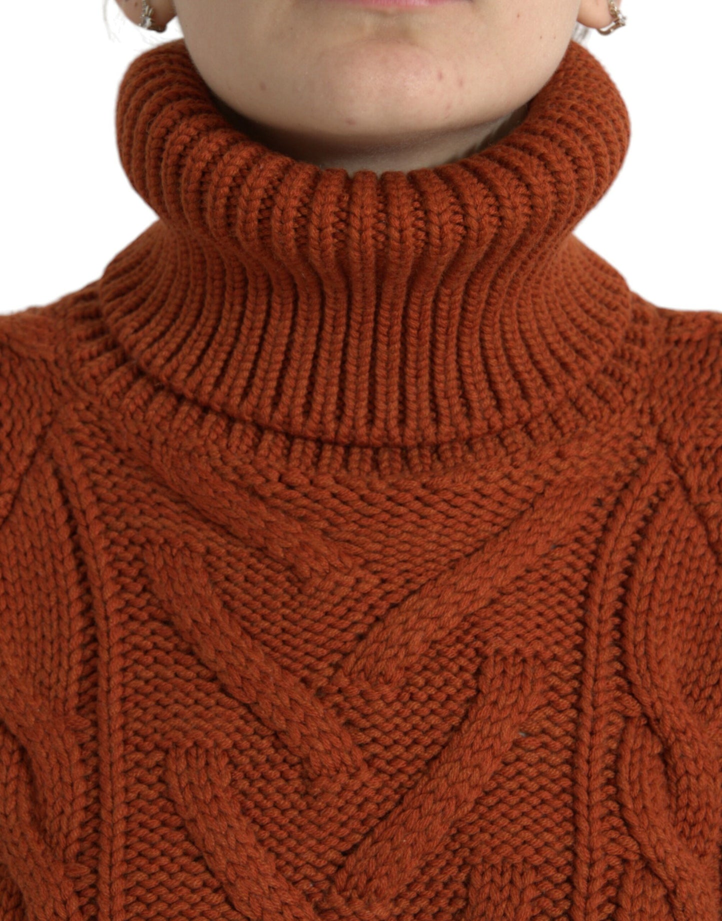 Dolce & Gabbana Elegant Brown Turtleneck Wool Sweater IT38 / XS