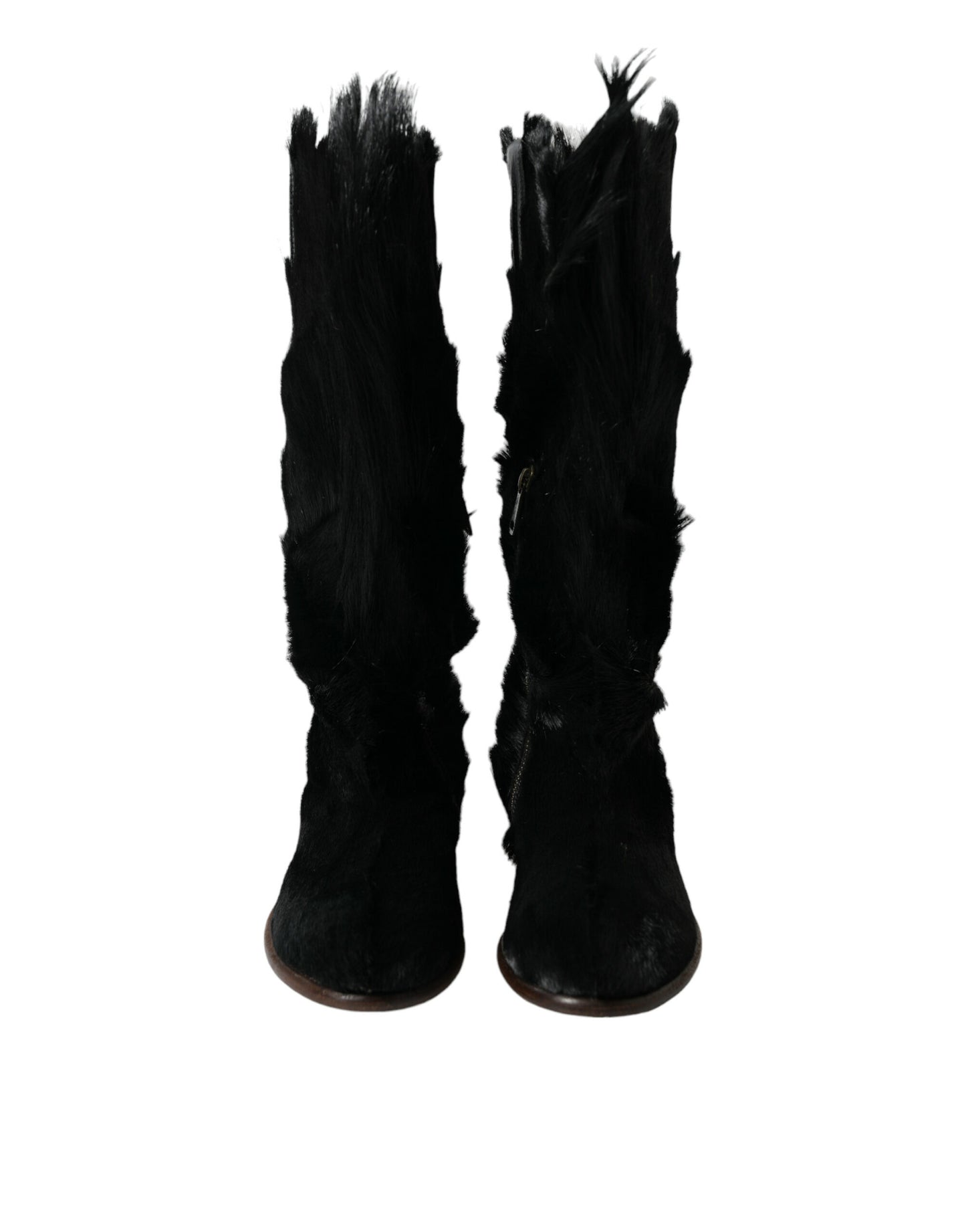 Dolce & Gabbana Opulent Gazelle Fur Mid Calf Boots EU44 / US11