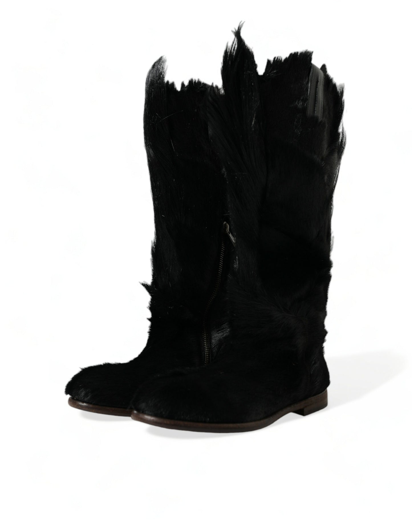 Dolce & Gabbana Opulent Gazelle Fur Mid Calf Boots EU44 / US11