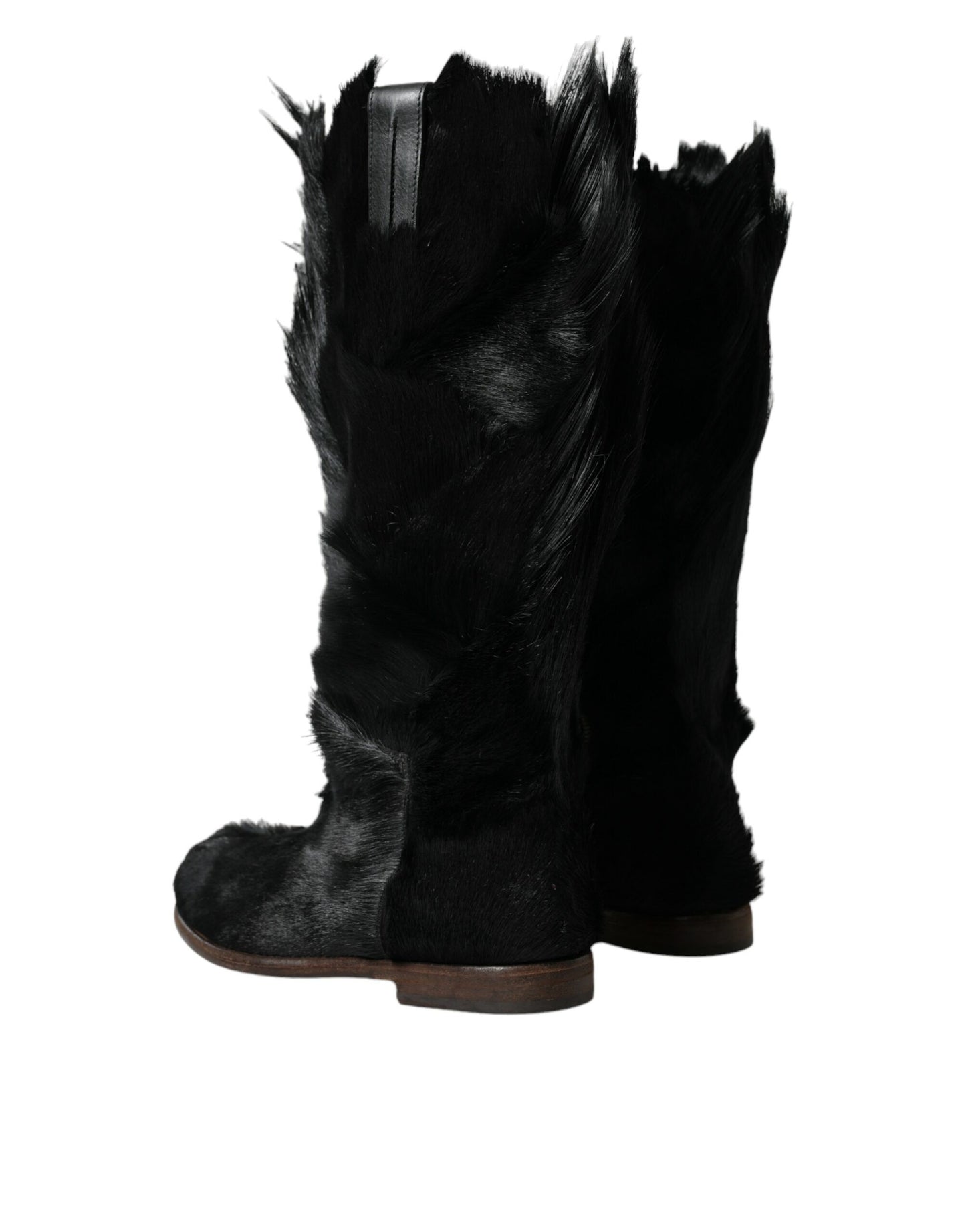 Dolce & Gabbana Opulent Gazelle Fur Mid Calf Boots EU44 / US11