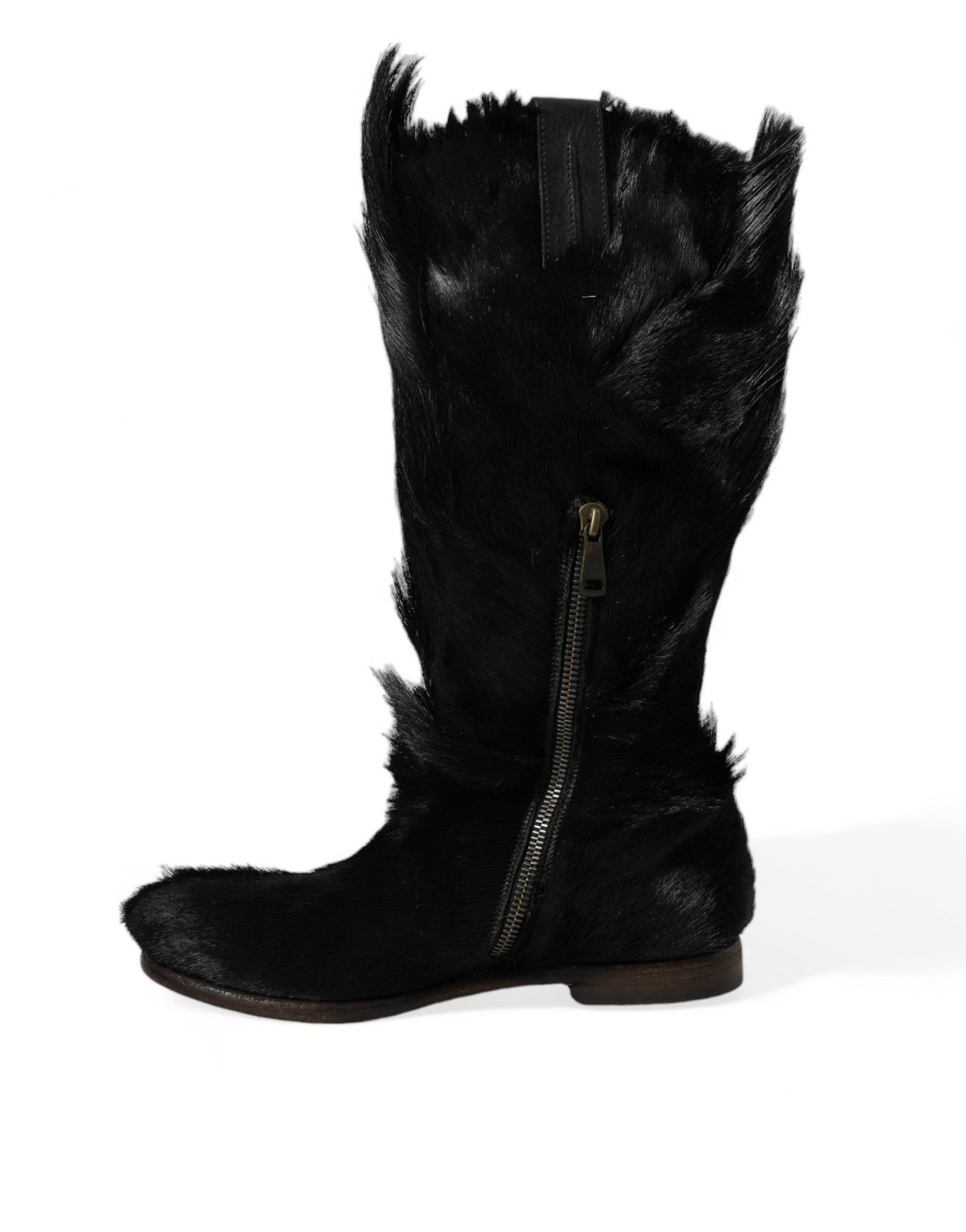 Dolce & Gabbana Opulent Gazelle Fur Mid Calf Boots EU44 / US11