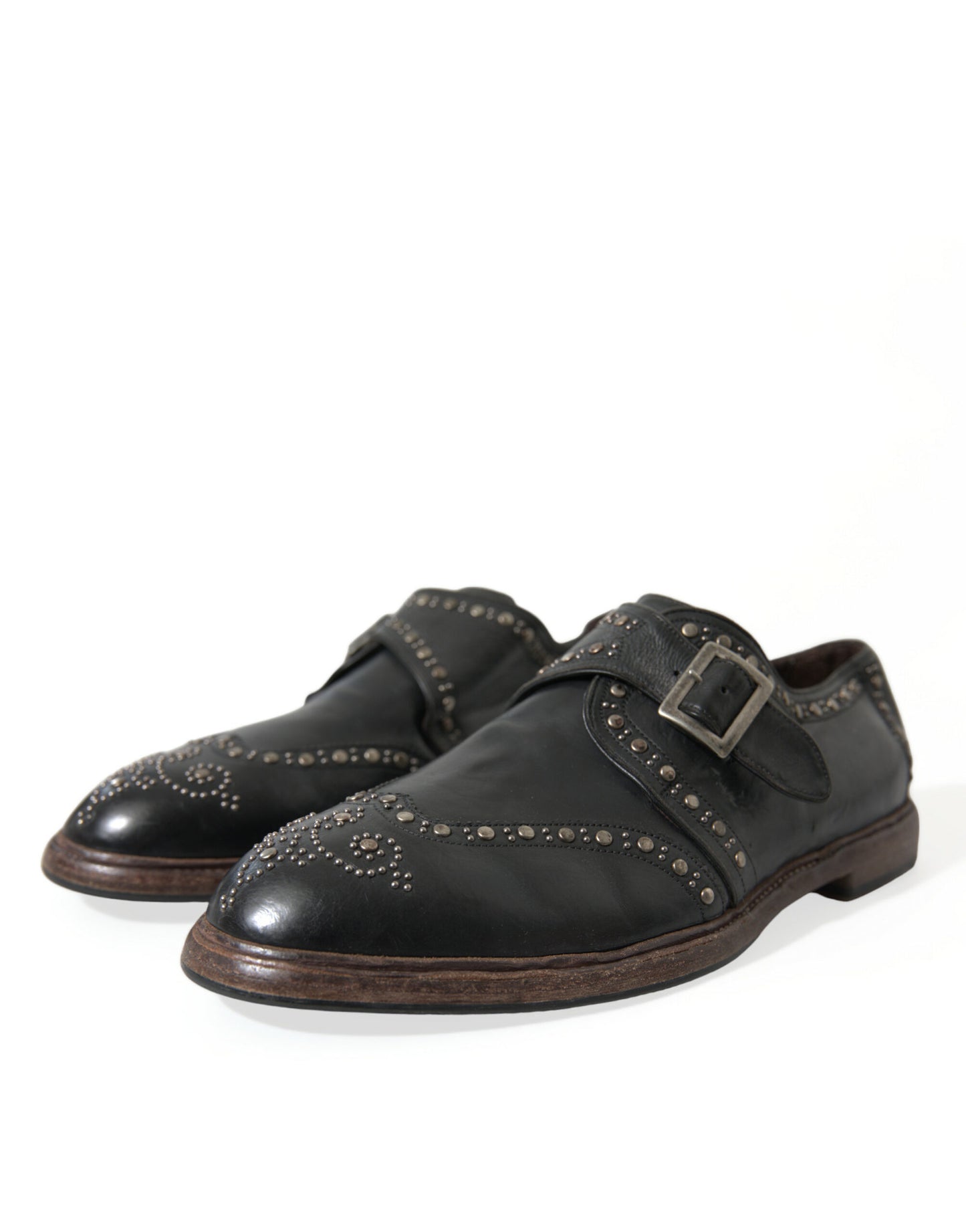 Dolce & Gabbana Elegant Calfskin Leather Monk Straps EU44 / US11