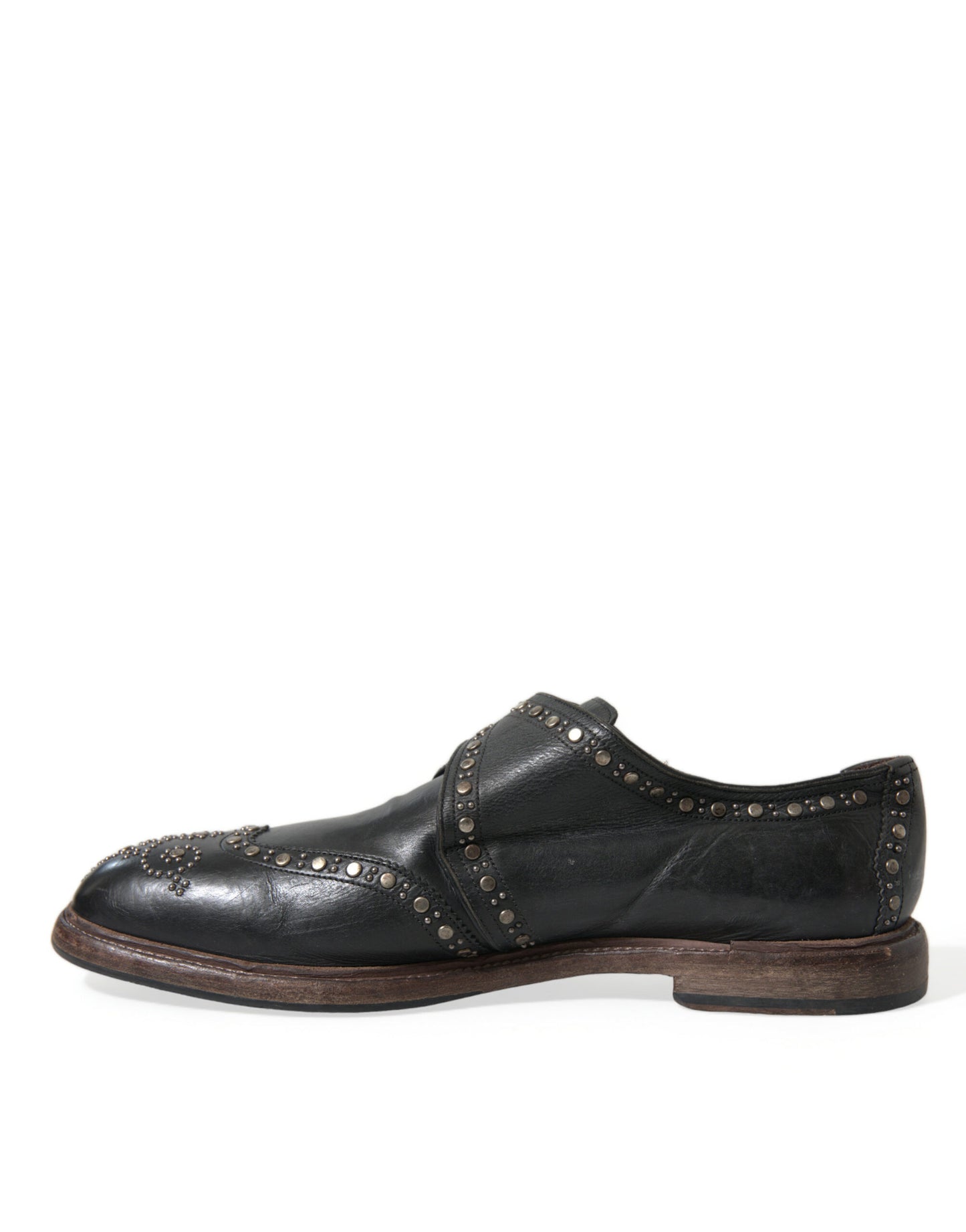 Dolce & Gabbana Elegant Calfskin Leather Monk Straps EU44 / US11