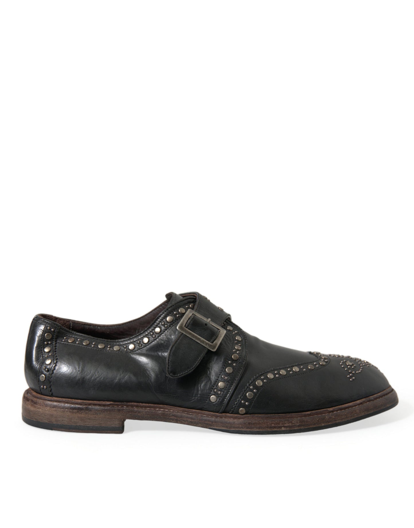 Dolce & Gabbana Elegant Calfskin Leather Monk Straps EU44 / US11