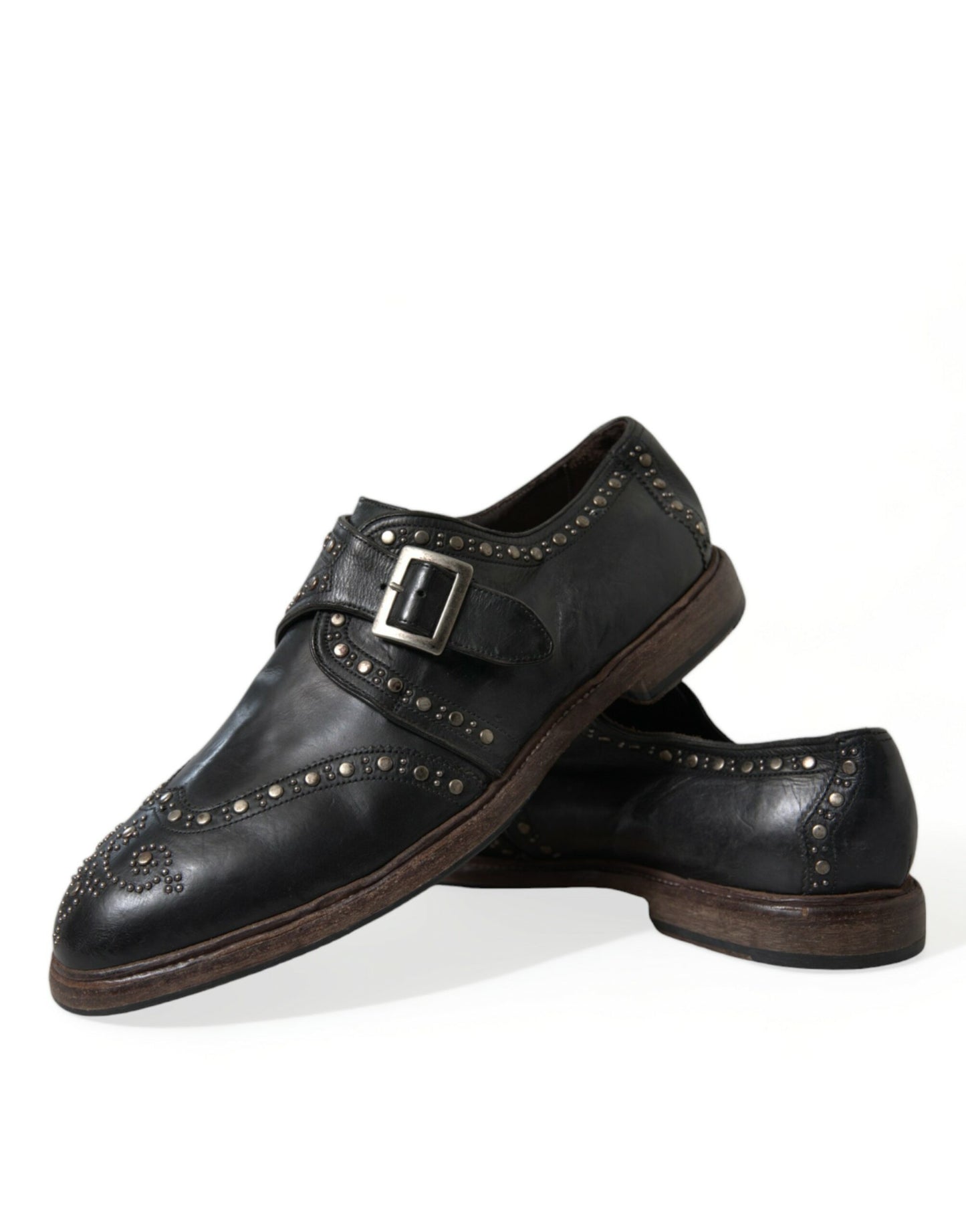 Dolce & Gabbana Elegant Calfskin Leather Monk Straps EU44 / US11