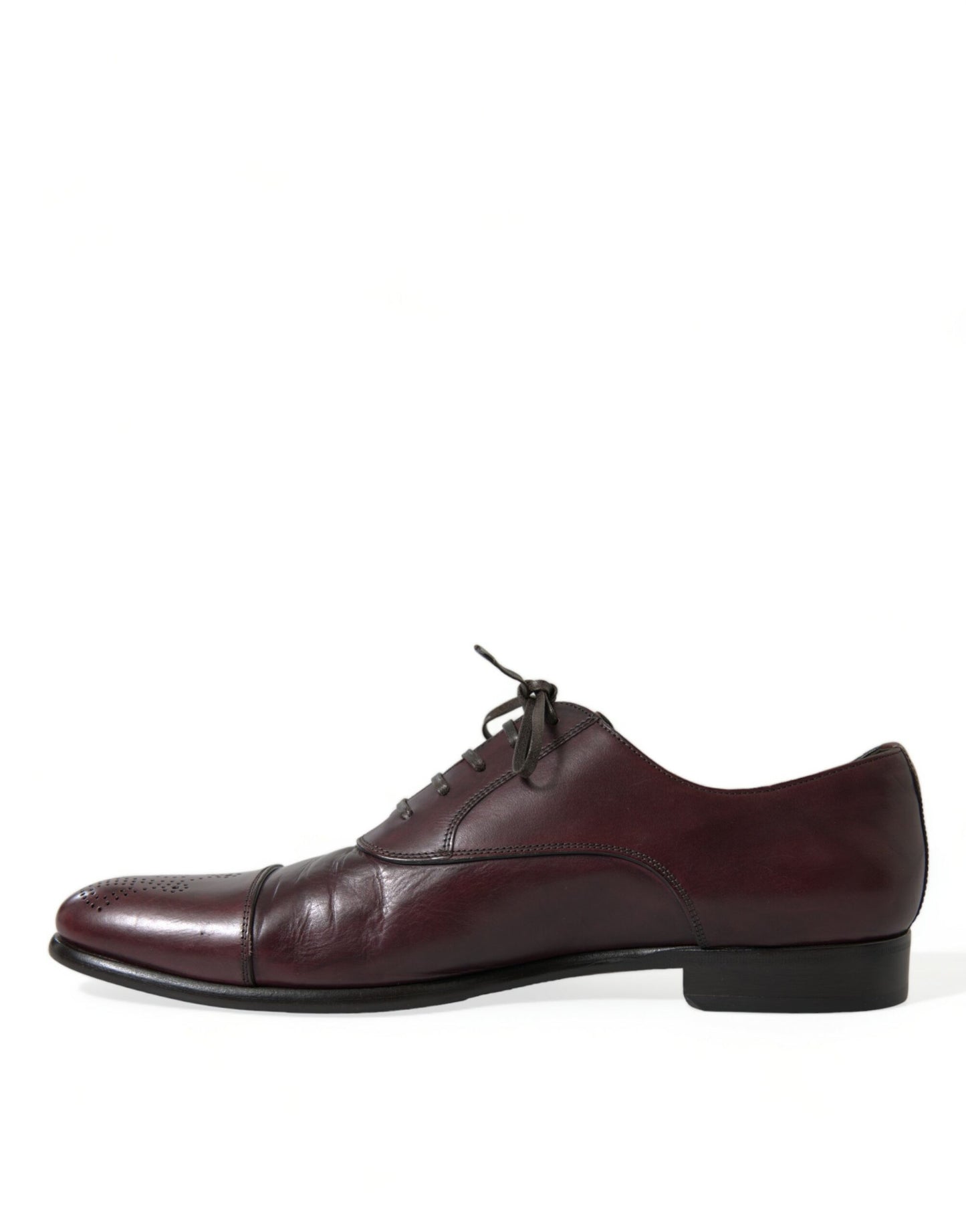 Dolce & Gabbana Elegant Burgundy Leather Derby Shoes EU44 / US11