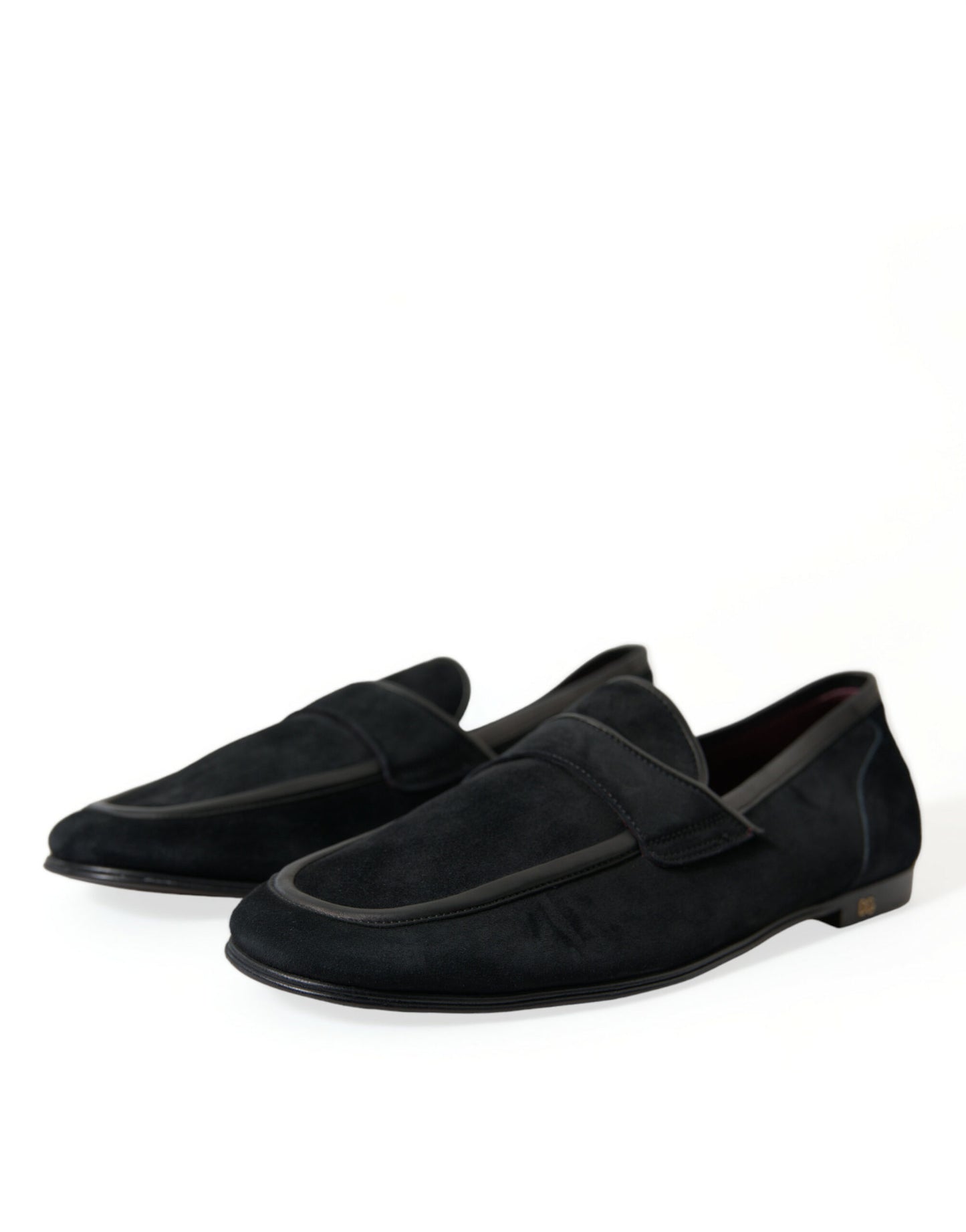 Dolce & Gabbana Elegant Velvet Black Loafers for Men EU40 / US7