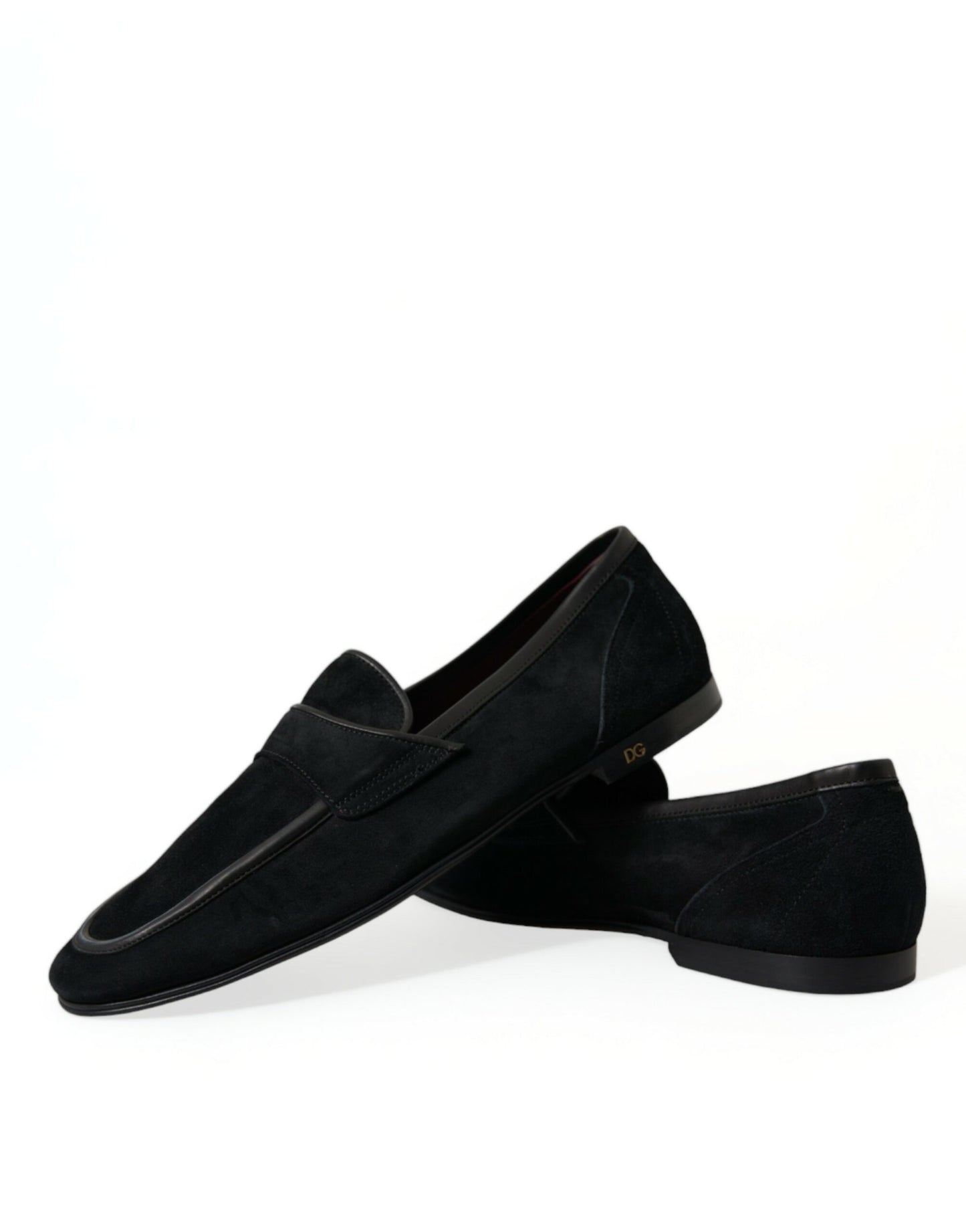 Dolce & Gabbana Elegant Velvet Black Loafers for Men EU40 / US7