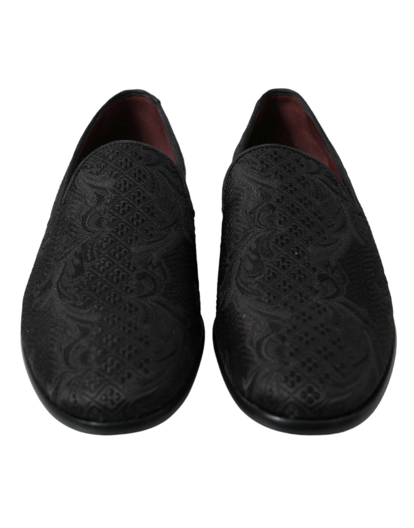 Dolce & Gabbana Elegant Black Brocade Dress Loafers EU41.5 / US8.5