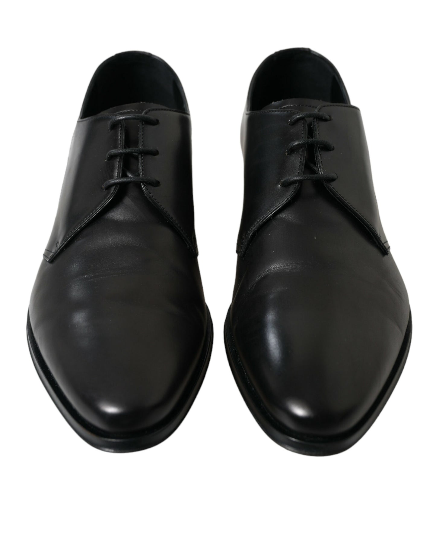 Dolce & Gabbana Elegant Black Leather Derby Dress Shoes EU43 / US10