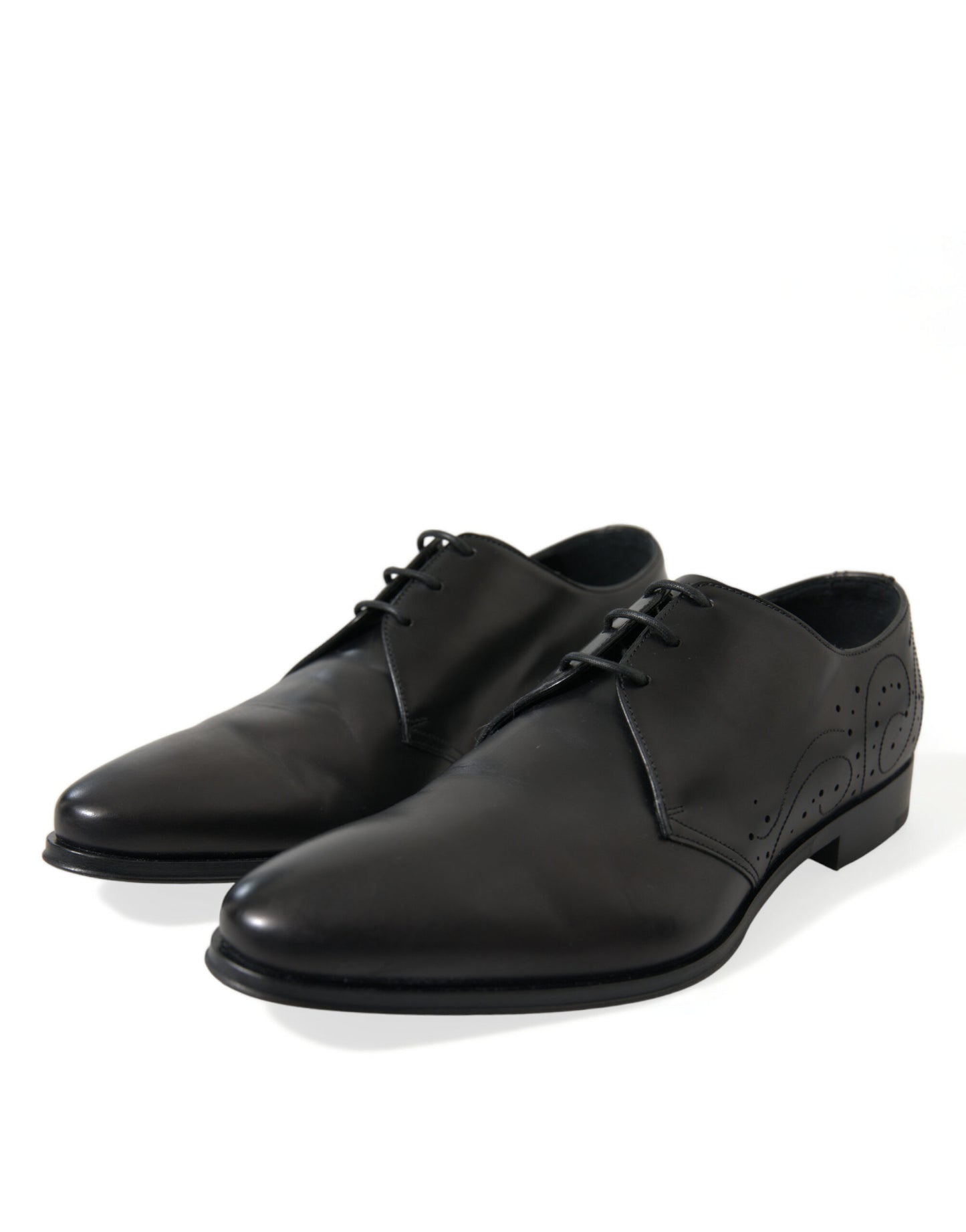 Dolce & Gabbana Elegant Black Leather Derby Dress Shoes EU43 / US10