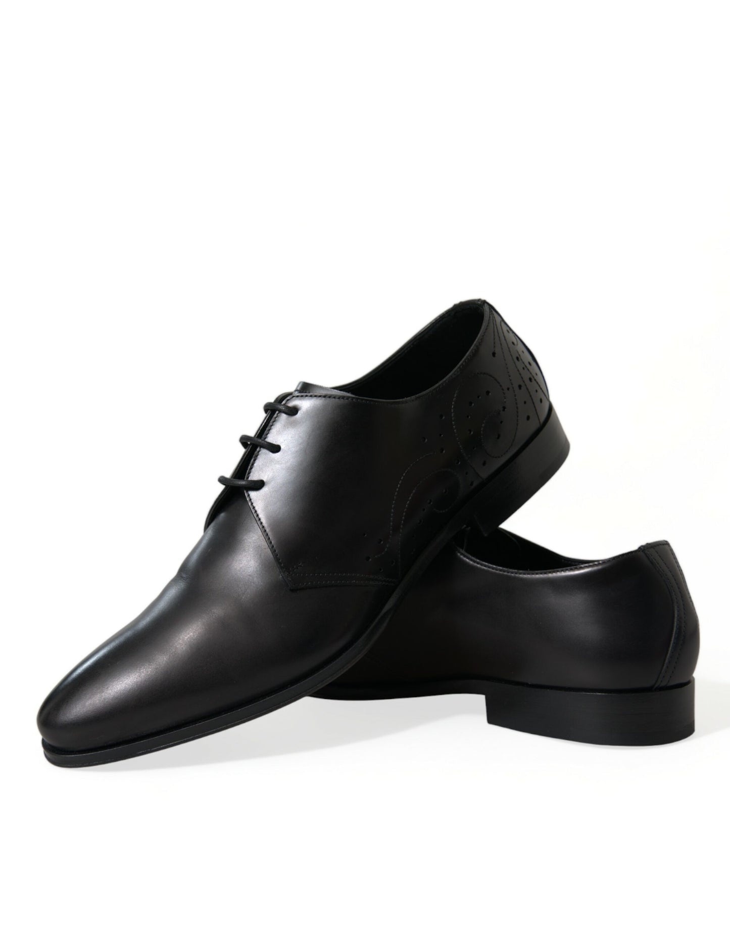 Dolce & Gabbana Elegant Black Leather Derby Dress Shoes EU43 / US10