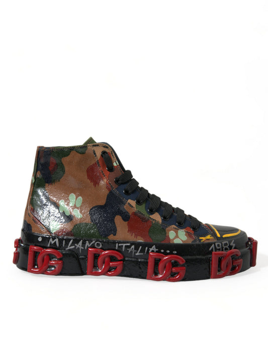 Dolce & Gabbana Multicolor High-Top Sneakers with Luxe Appeal EU40 / US7