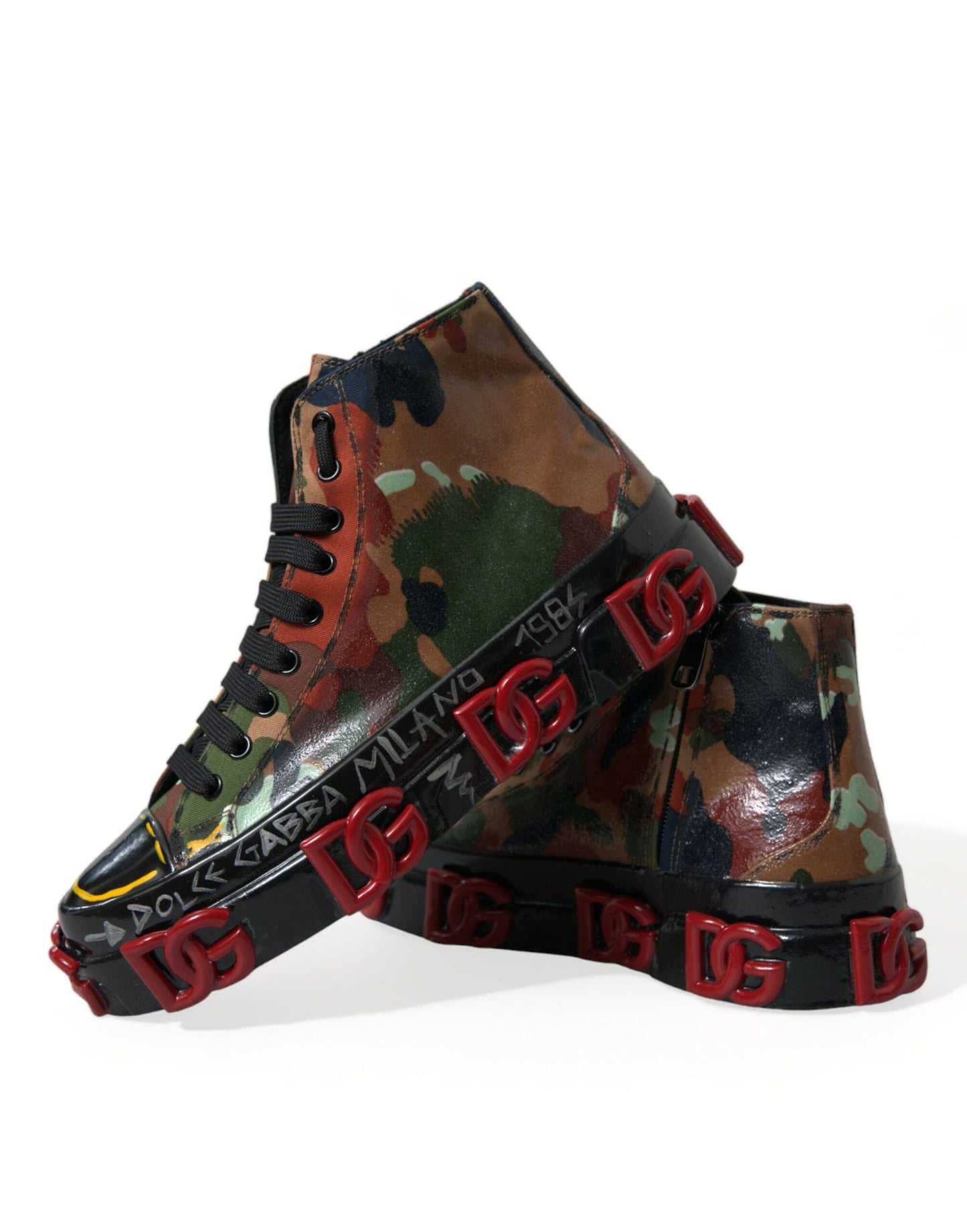 Dolce & Gabbana Multicolor High-Top Sneakers with Luxe Appeal EU40 / US7