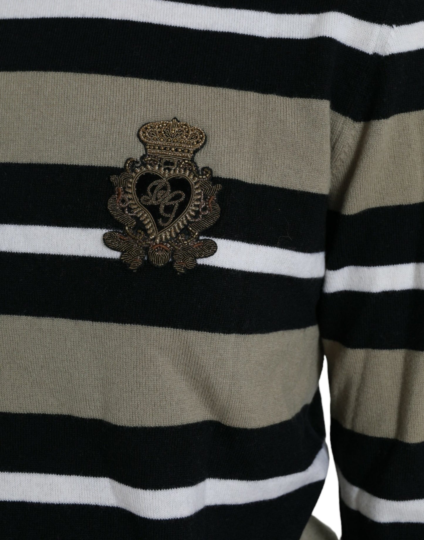 Dolce & Gabbana Elegant Striped Turtleneck Wool Sweater IT42 / M