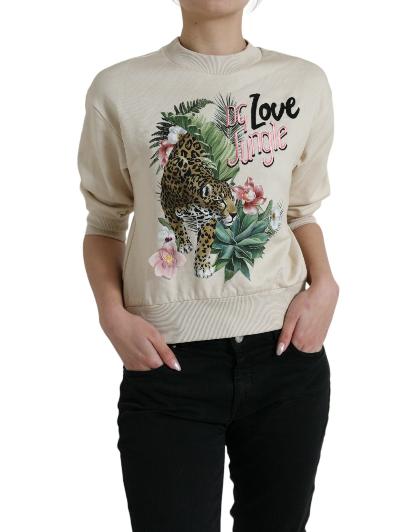 Dolce & Gabbana Elegant Jungle Print Crewneck  Sweeter IT38 / XS