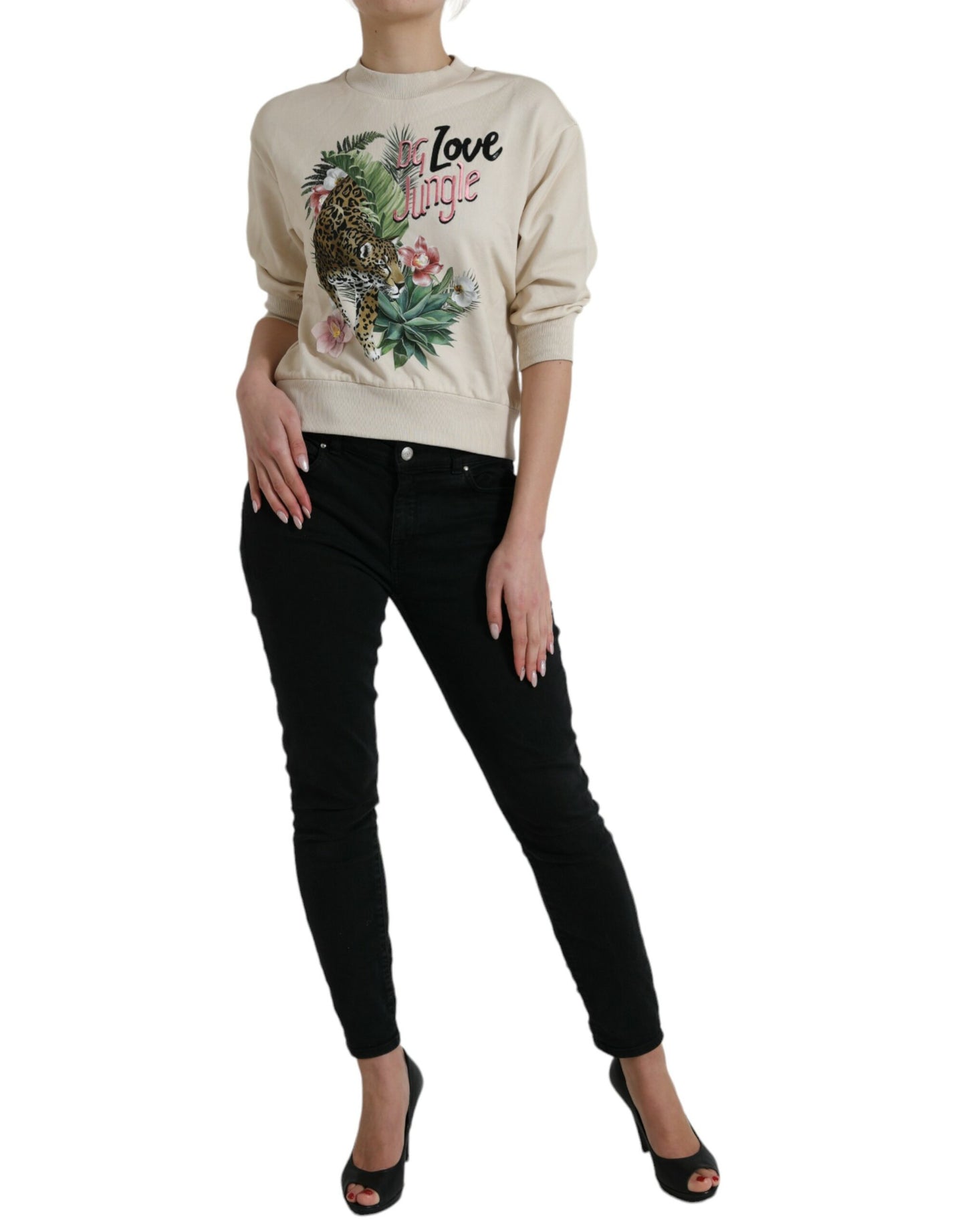 Dolce & Gabbana Elegant Jungle Print Crewneck  Sweeter IT38 / XS