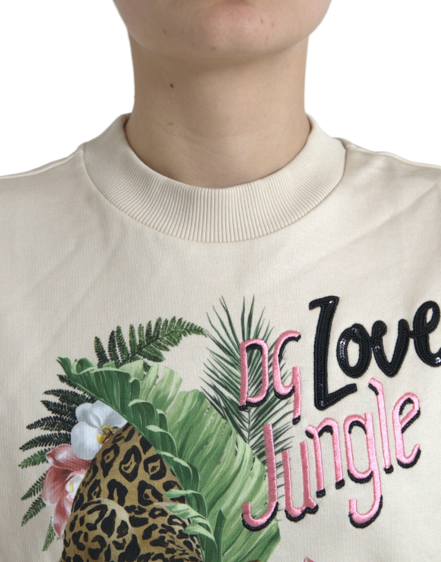 Dolce & Gabbana Elegant Jungle Print Crewneck  Sweeter IT38 / XS