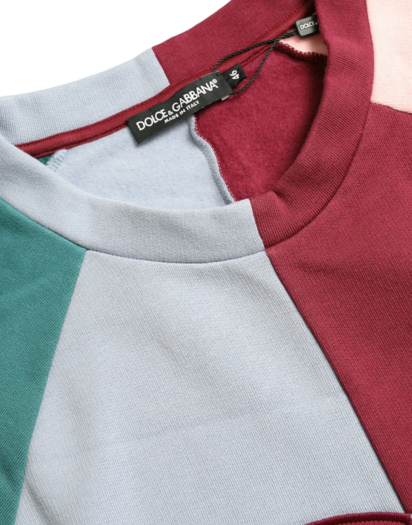 Dolce & Gabbana Multicolor Cotton Crew Neck Sweater IT46 / XL