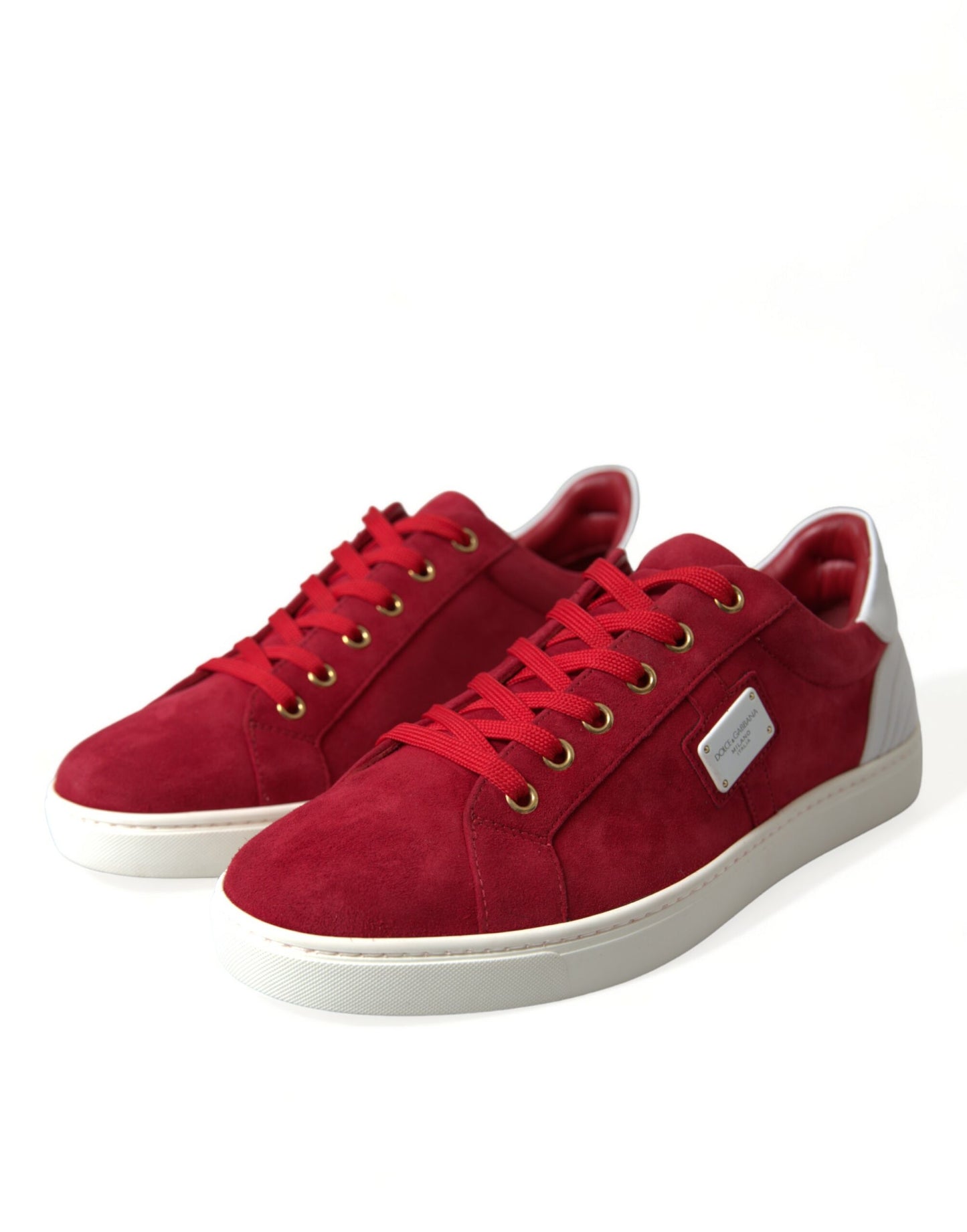 Dolce & Gabbana Elegant Red & White Leather Sneakers EU40.5 / US7.5