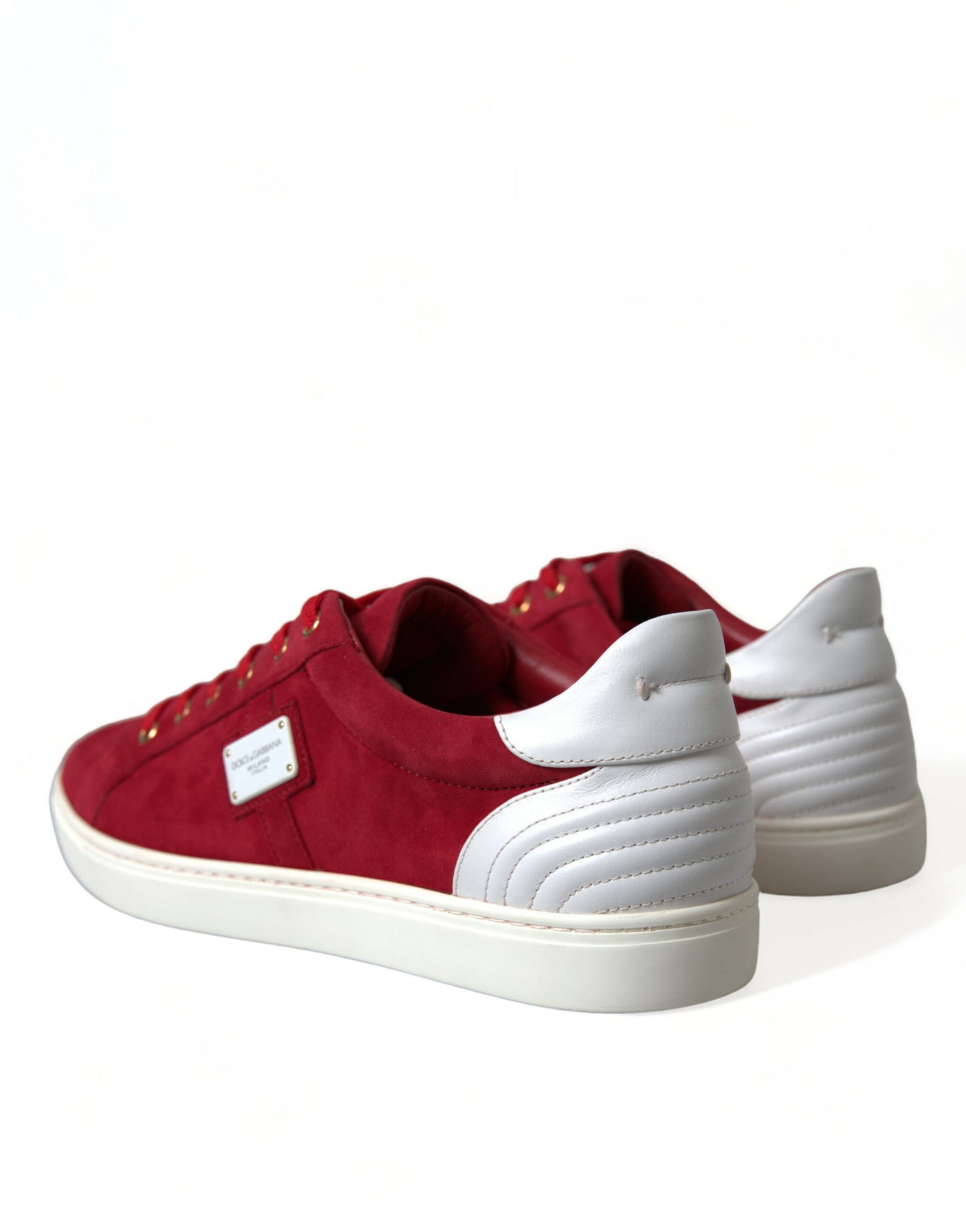 Dolce & Gabbana Elegant Red & White Leather Sneakers EU40.5 / US7.5