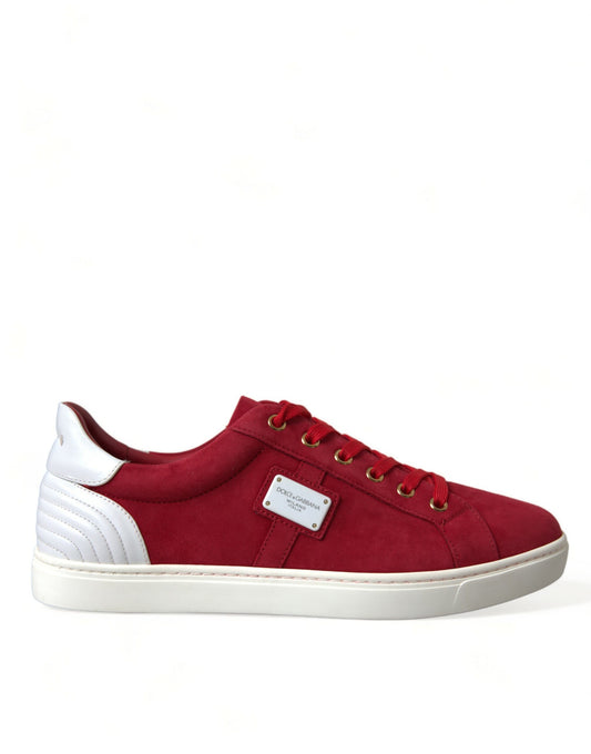 Dolce & Gabbana Elegant Red & White Leather Sneakers EU40.5 / US7.5