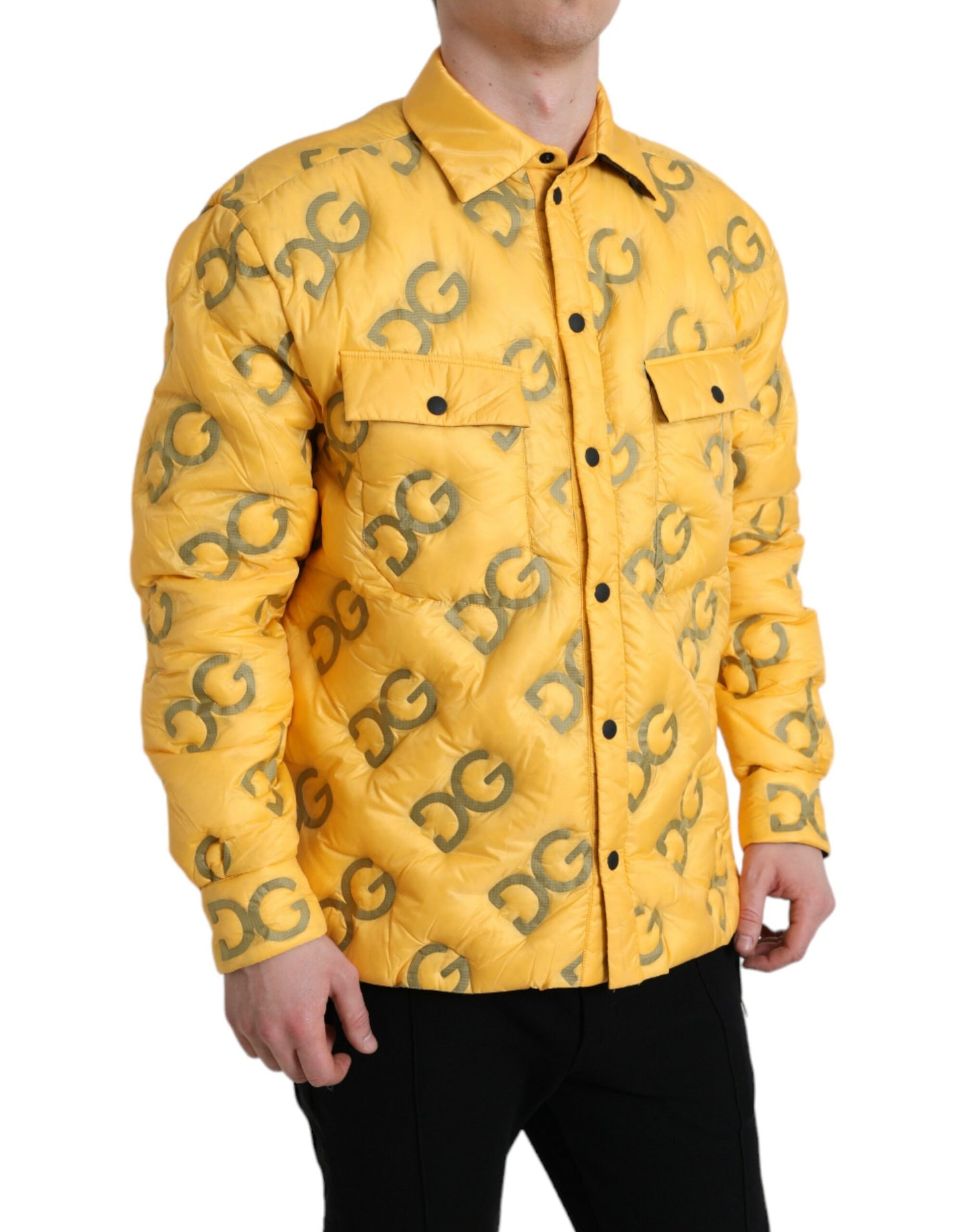 Dolce & Gabbana Elegant Yellow Padded Blouson Jacket IT48 / M