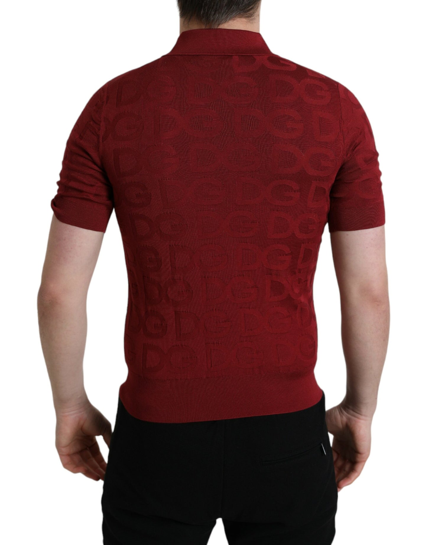 Dolce & Gabbana Elegant Silk Maroon Polo T-Shirt IT44 / XS