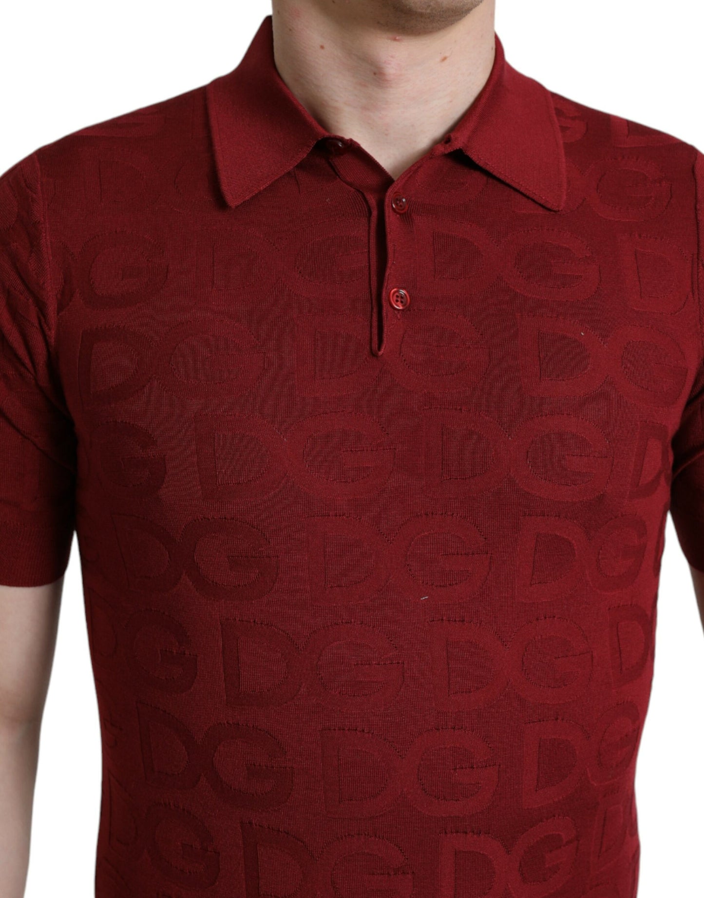 Dolce & Gabbana Elegant Silk Maroon Polo T-Shirt IT44 / XS