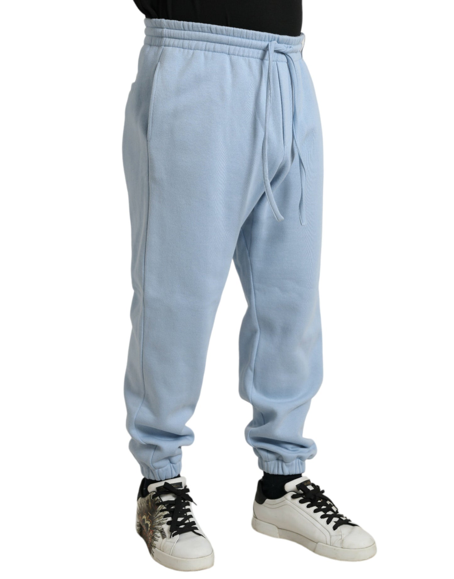 Dolce & Gabbana Elegant Light Blue Cotton Blend Joggers IT48 / M