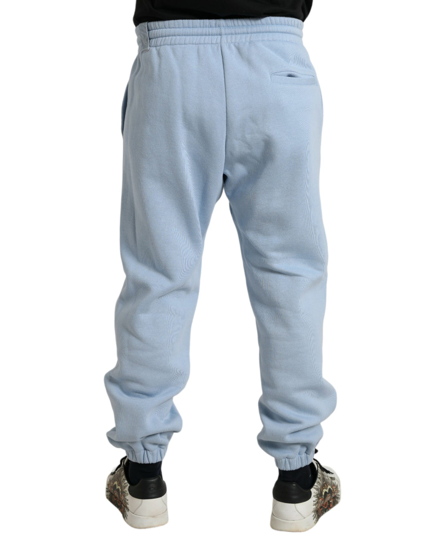 Dolce & Gabbana Elegant Light Blue Cotton Blend Joggers IT48 / M