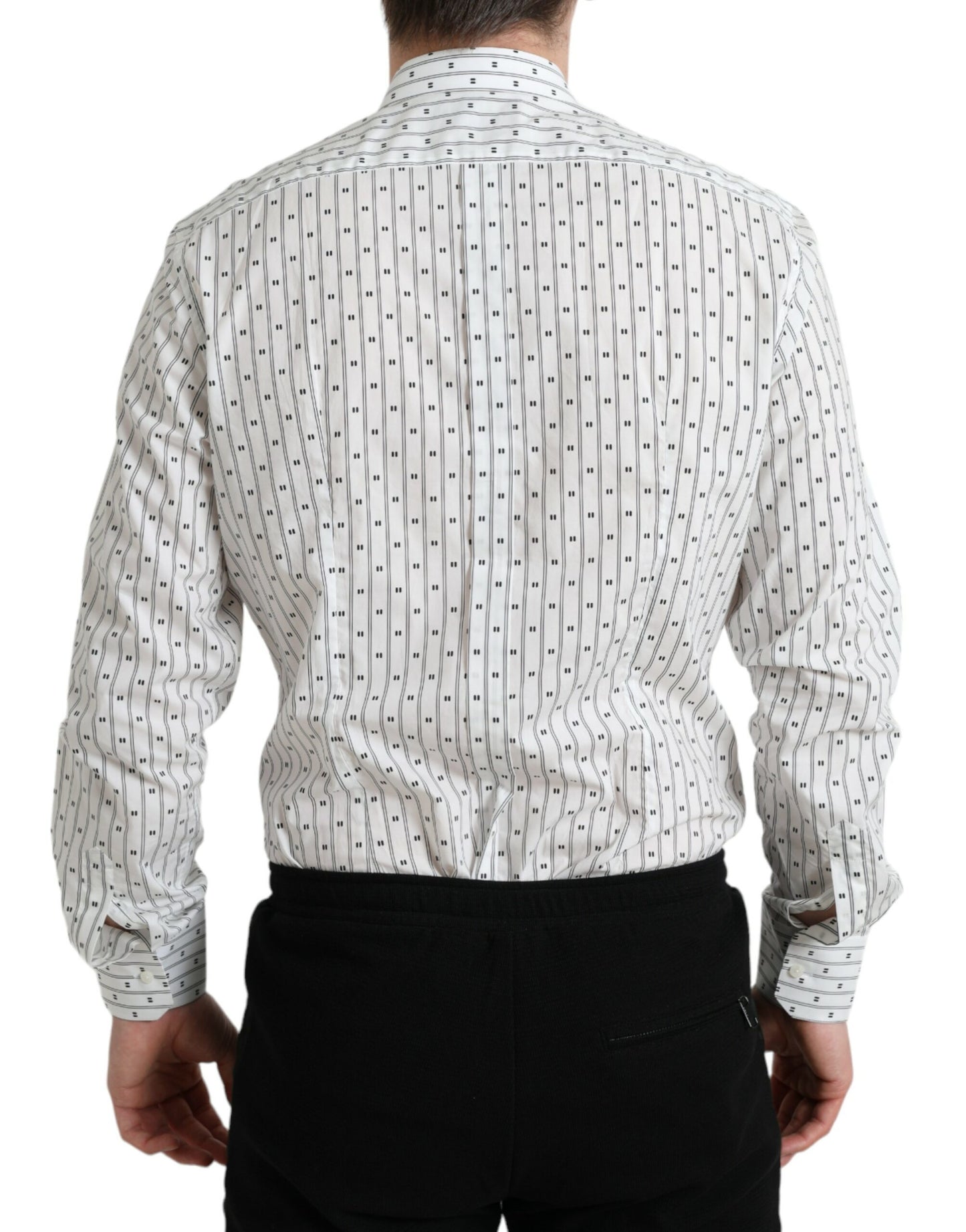 Dolce & Gabbana Elegant White Cotton Slim Fit Dress Shirt IT39 / S