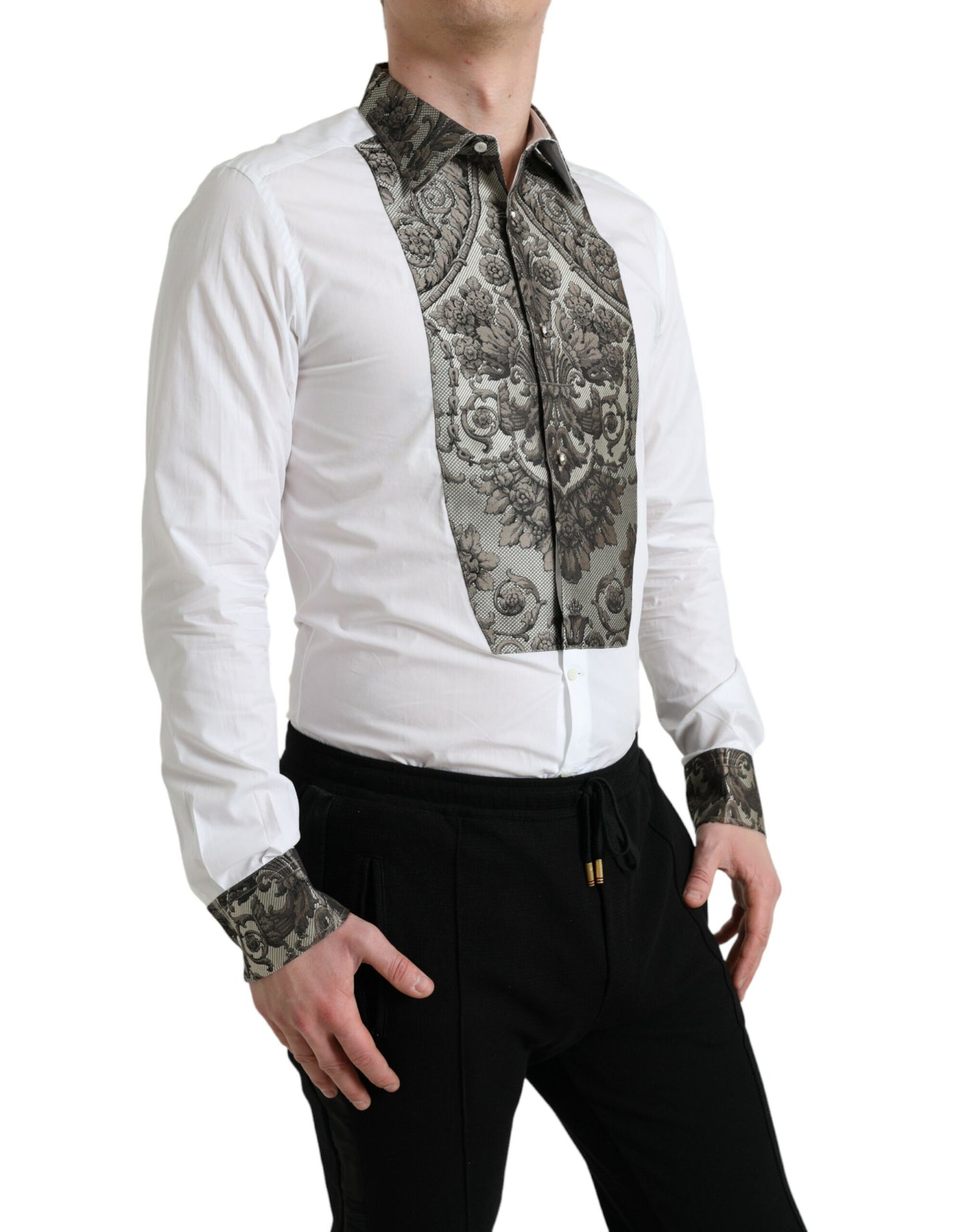 Dolce & Gabbana Elegant Slim Fit French Cuff Dress Shirt IT40 | S