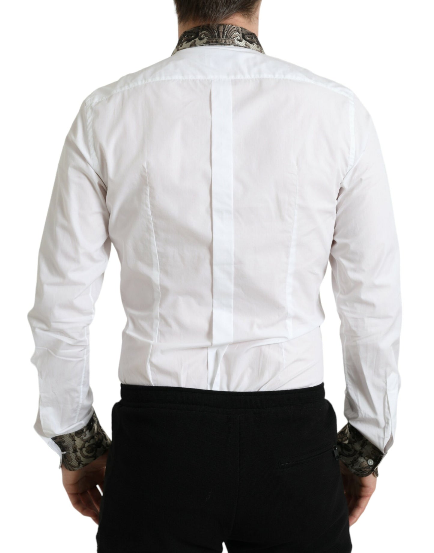 Dolce & Gabbana Elegant Slim Fit French Cuff Dress Shirt IT40 | S