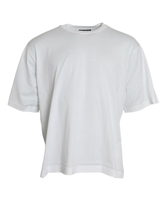 Dolce & Gabbana Elegant White Crew Neck Luxury Tee IT58 / 3XL