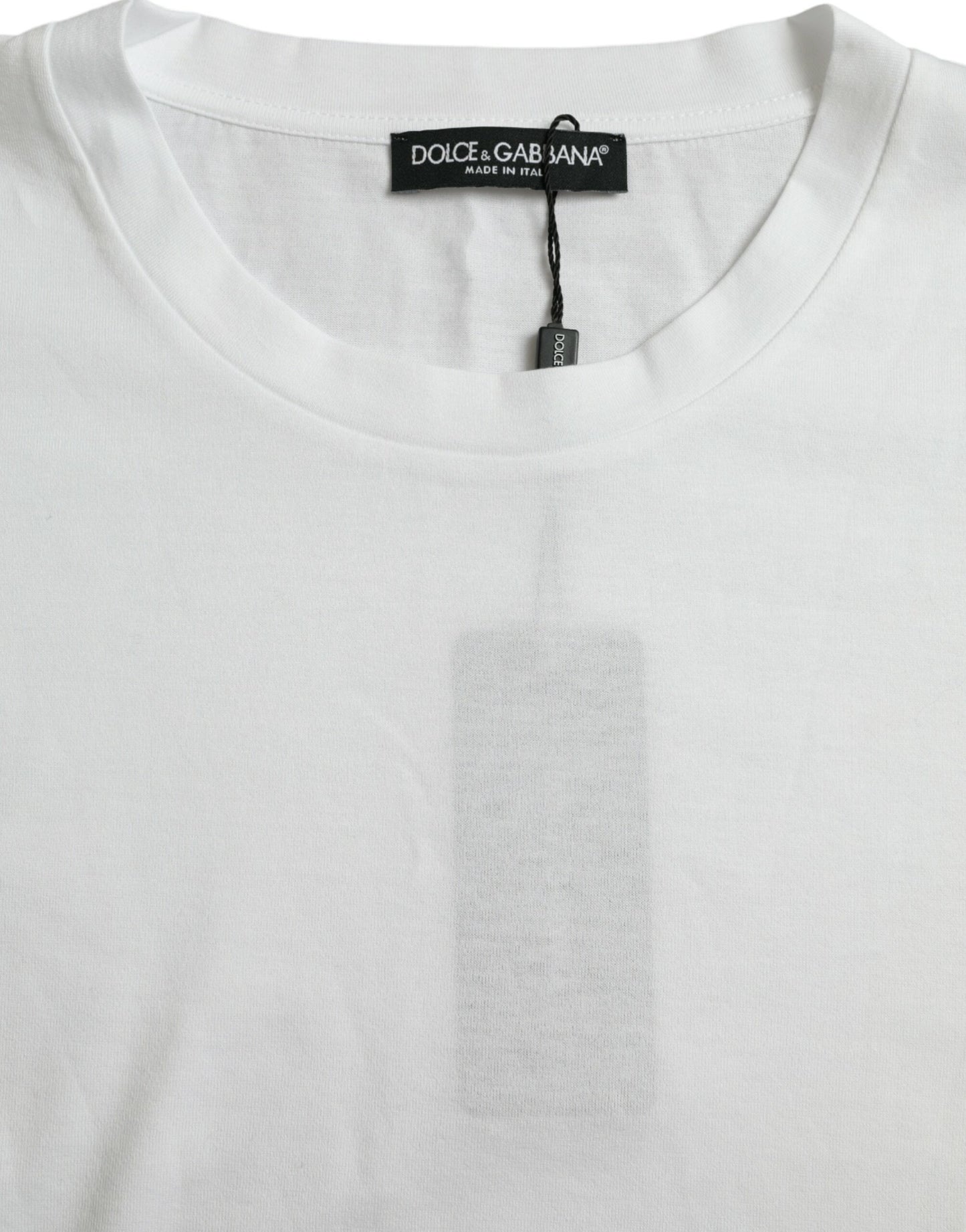 Dolce & Gabbana Elegant White Crew Neck Luxury Tee IT58 / 3XL