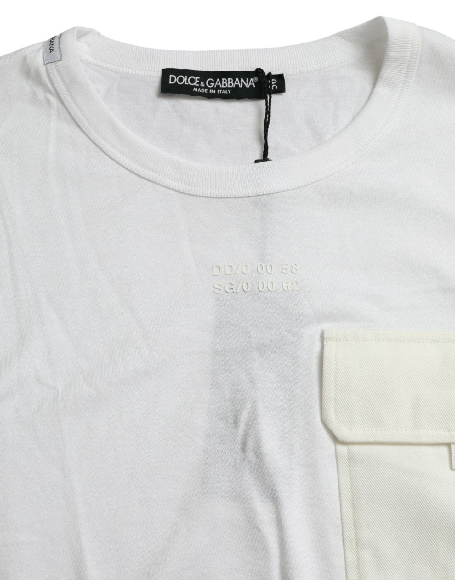 Dolce & Gabbana Elegant White Crew Neck Cotton Tee IT56 / XXL