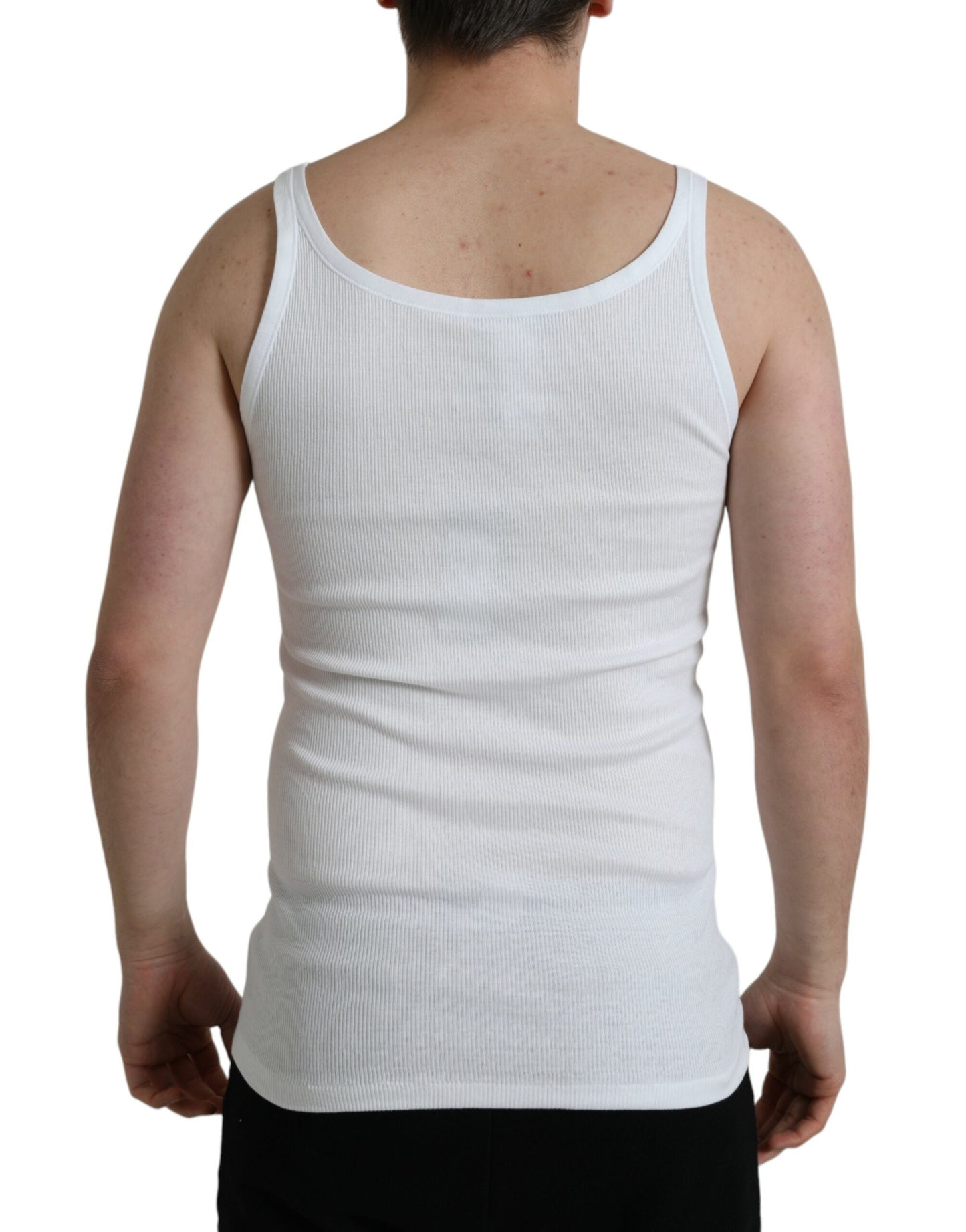 Dolce & Gabbana Elegant White Cotton Tank T-Shirt IT48 / M