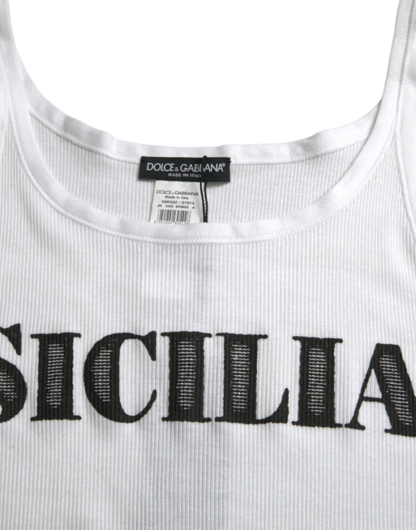 Dolce & Gabbana Elegant White Cotton Tank T-Shirt IT48 / M