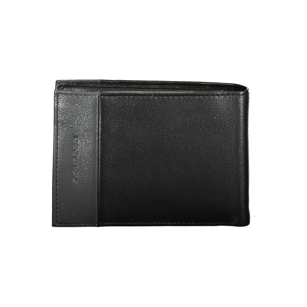 Piquadro Elegant Dual-Fold Leather Wallet with Coin Purse