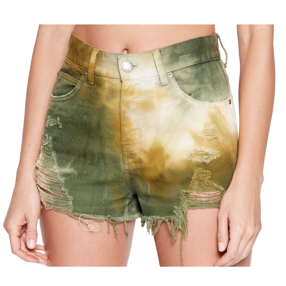 PINKO Military Green Cotton Women Shorts W25