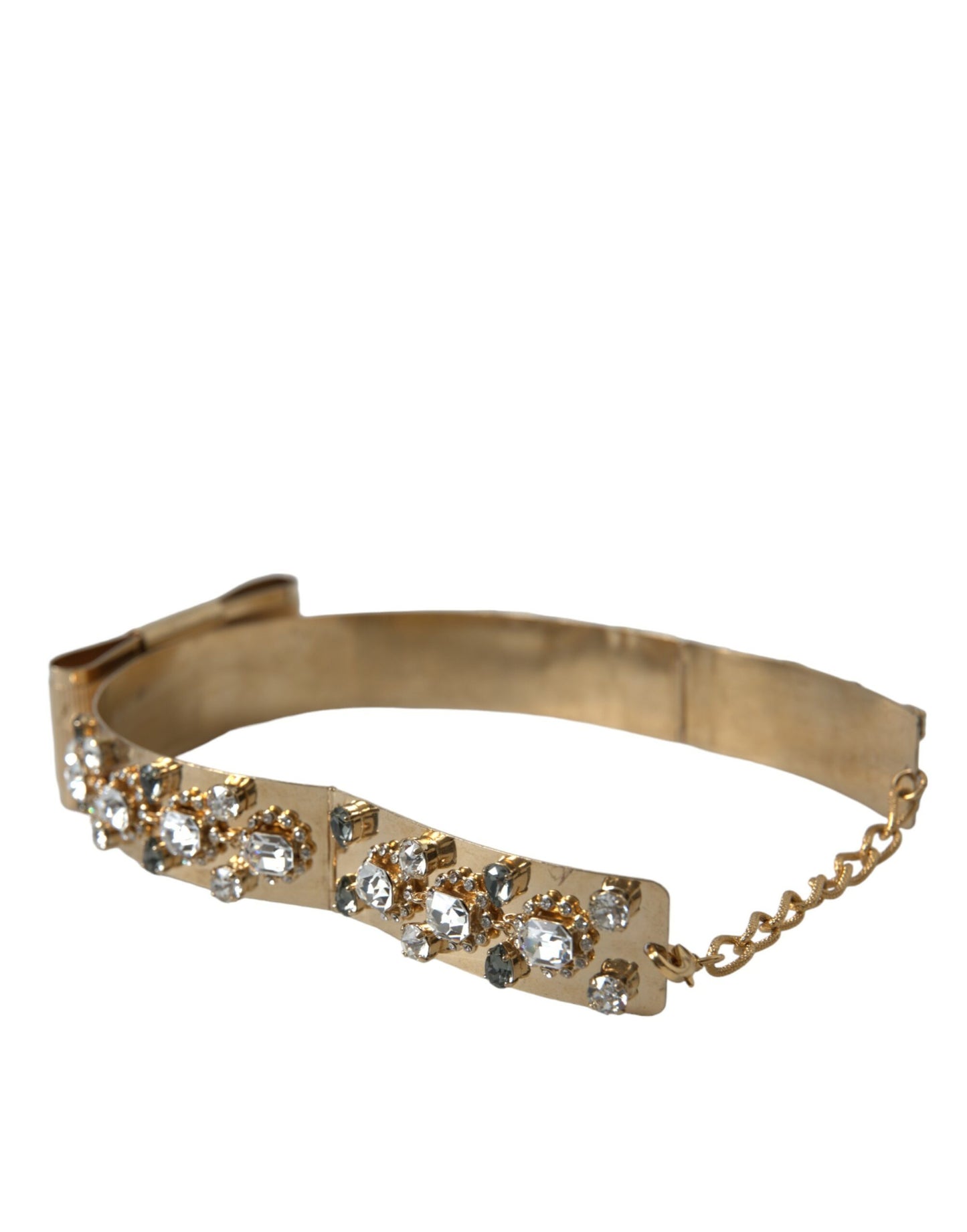 Dolce & Gabbana Gold-Tone Crystal Embellished Waist Belt IT36 / XS