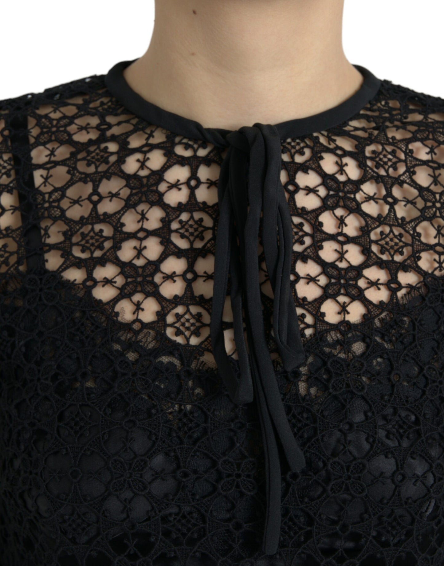 Dolce & Gabbana Elegant Floral Lace Blouse Top IT38 / XS