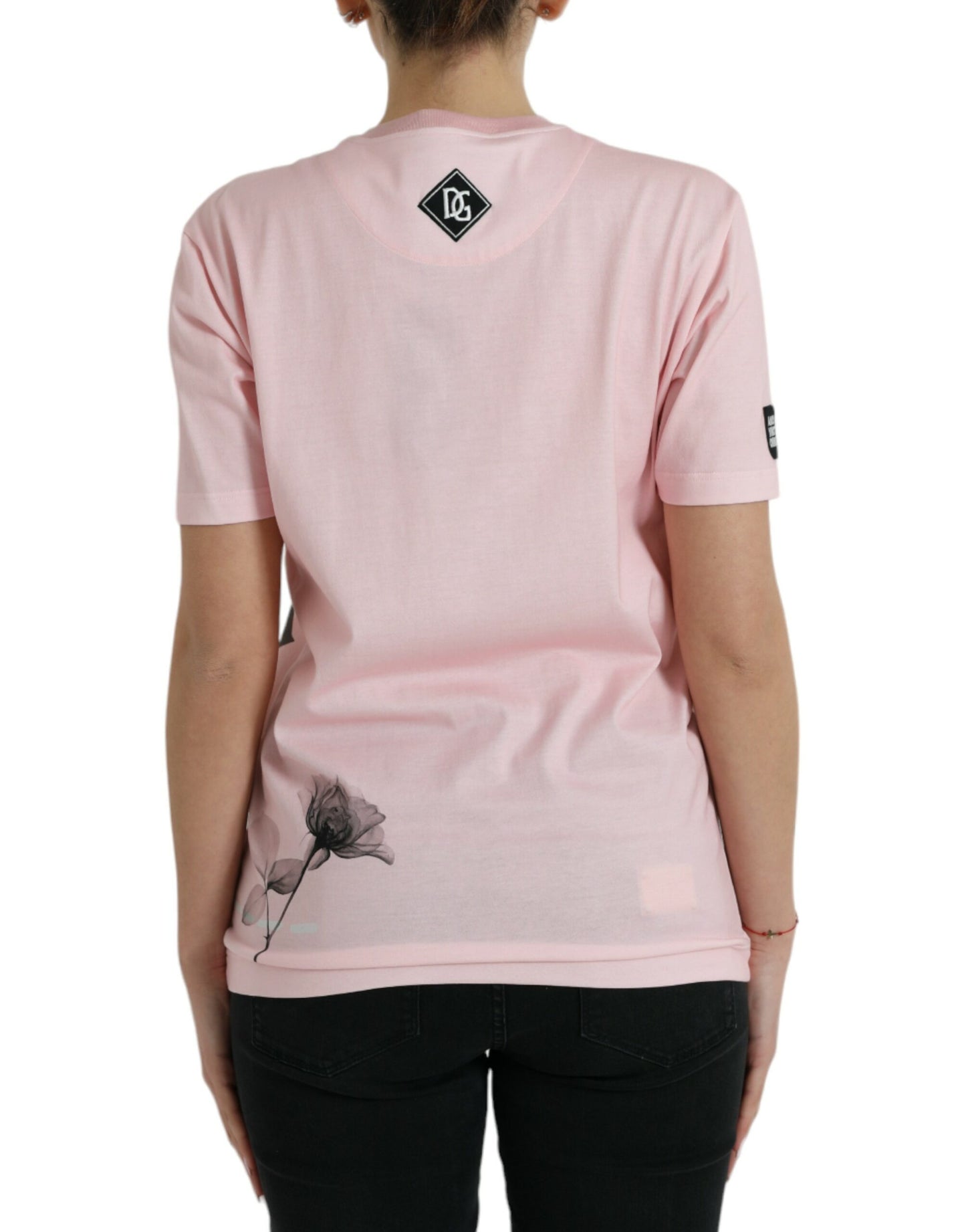 Dolce & Gabbana Chic Pink Floral Cotton Tee IT40 / S