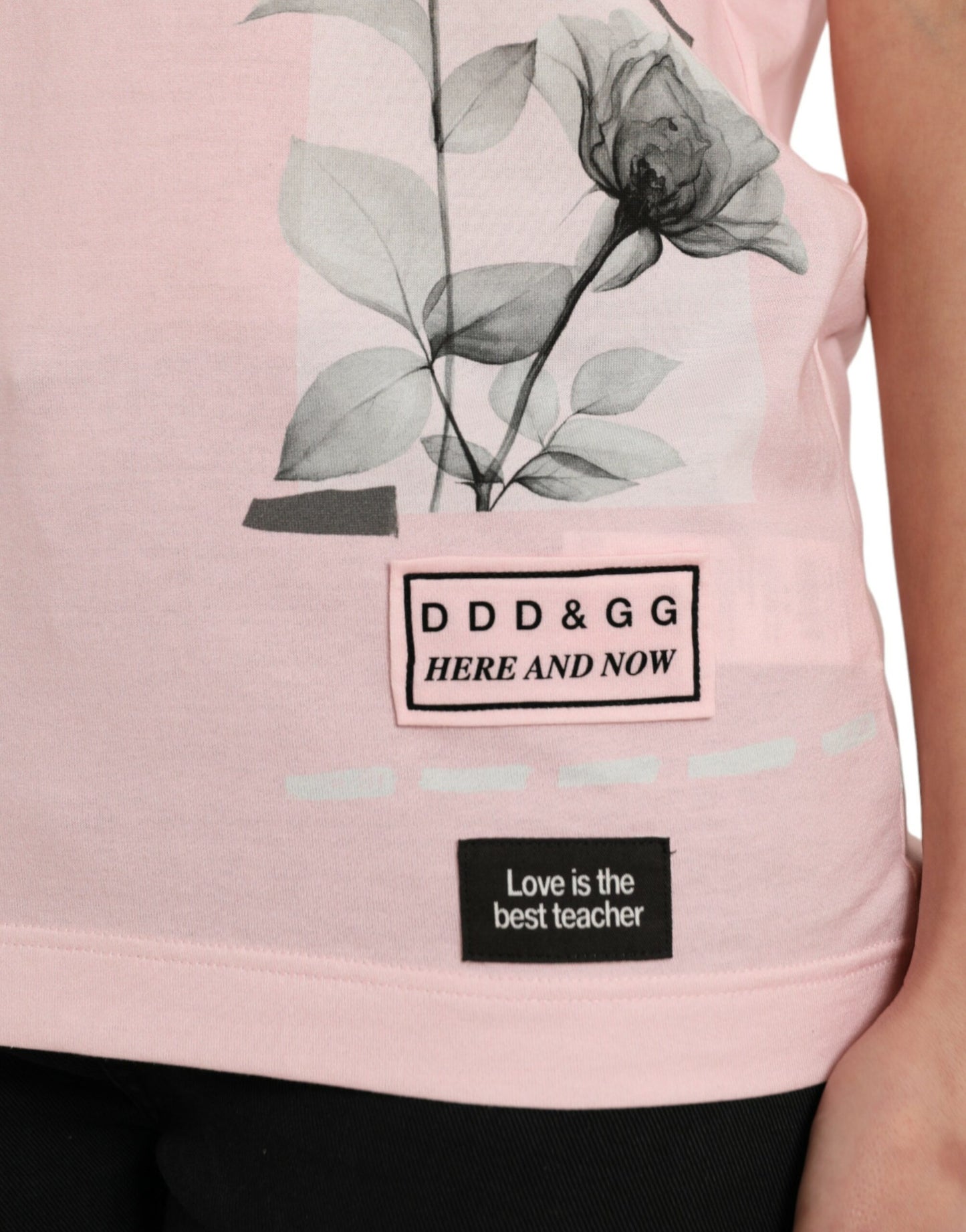 Dolce & Gabbana Chic Pink Floral Cotton Tee IT40 / S