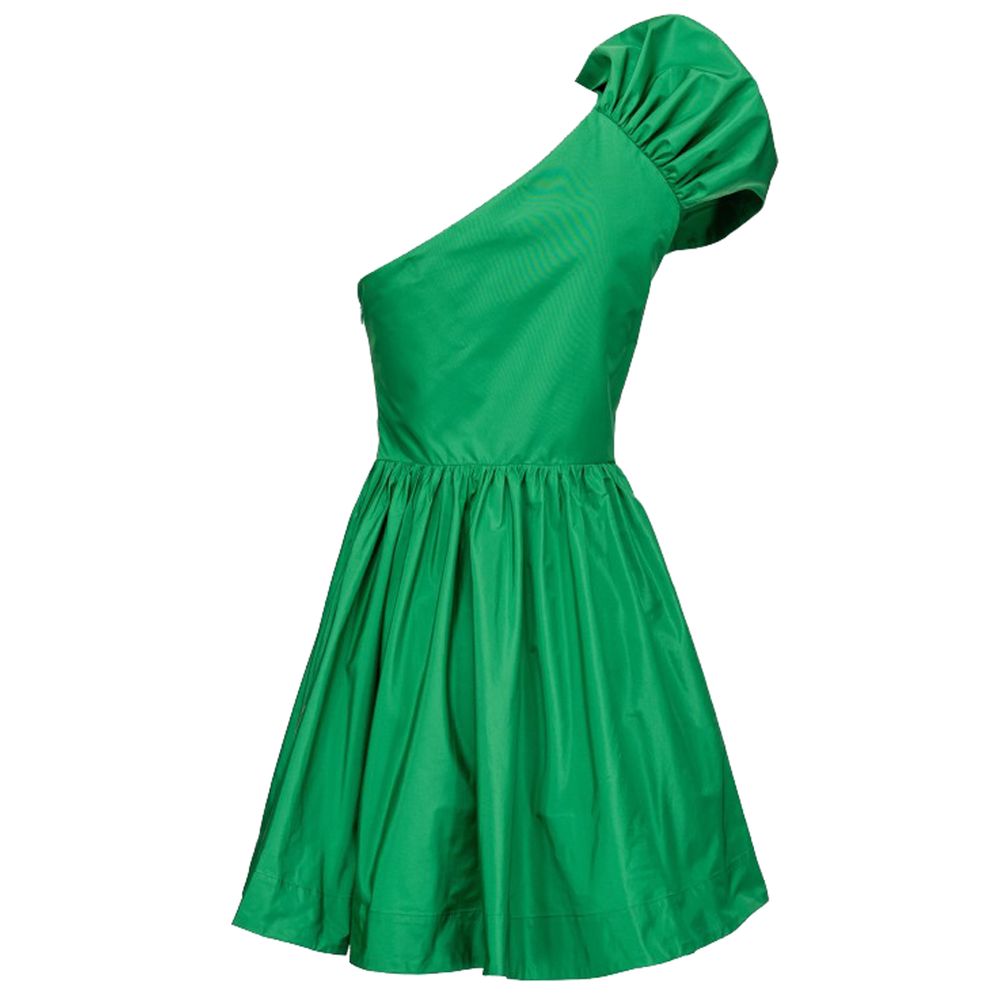 PINKO Chic Green Draped Bustier Flared Dress IT40 | S